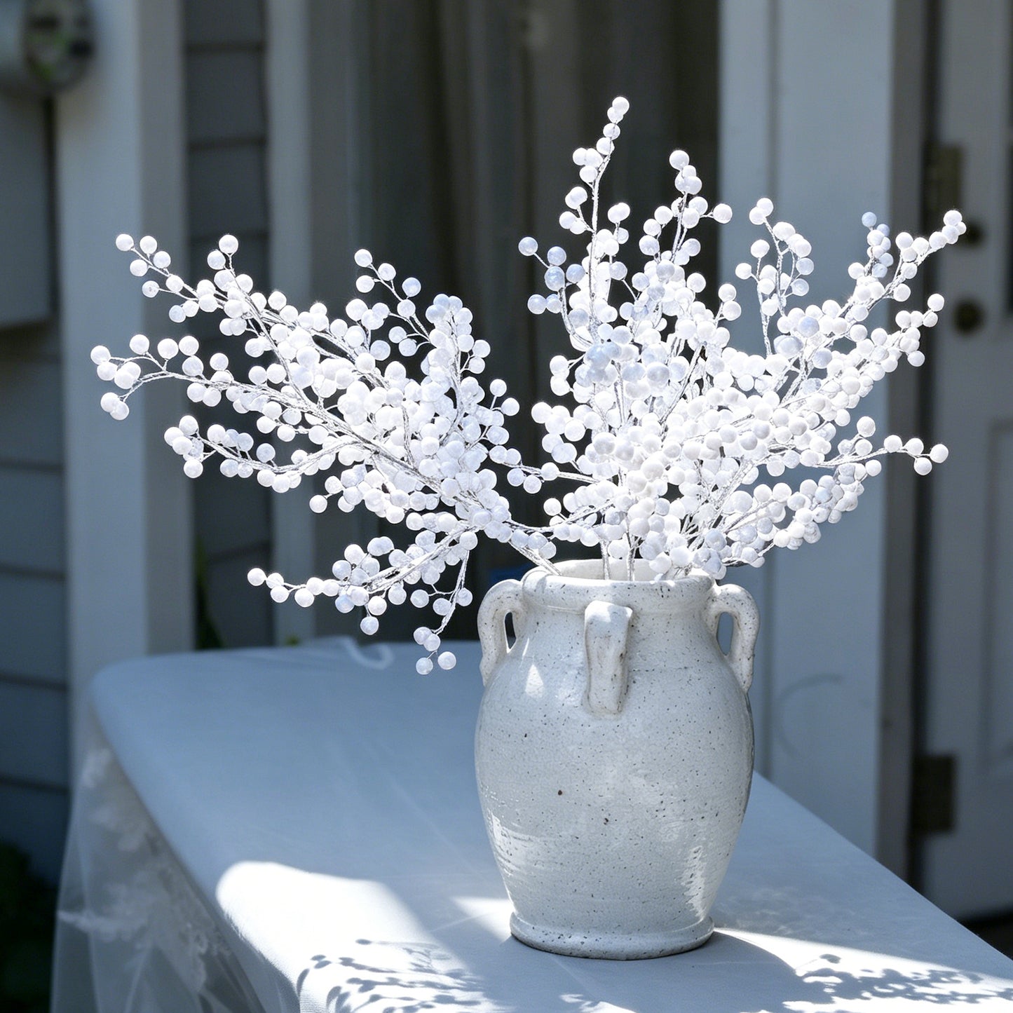 Handmade White Berry Branch Picks K190