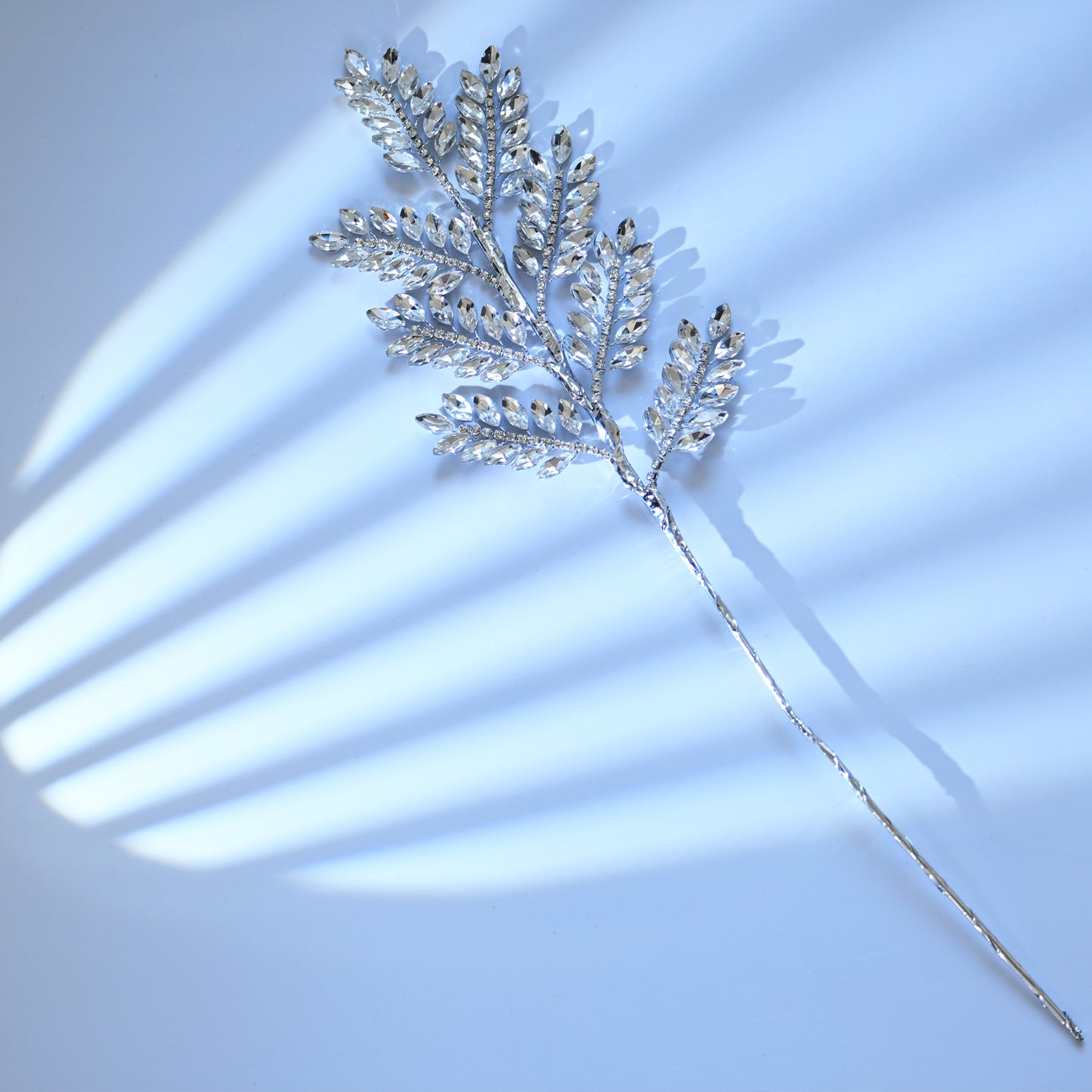 Handmade Marquise Crystal Leaf Floral Picks, Multi-Color Rhinestone Laurel Branch Stems K123