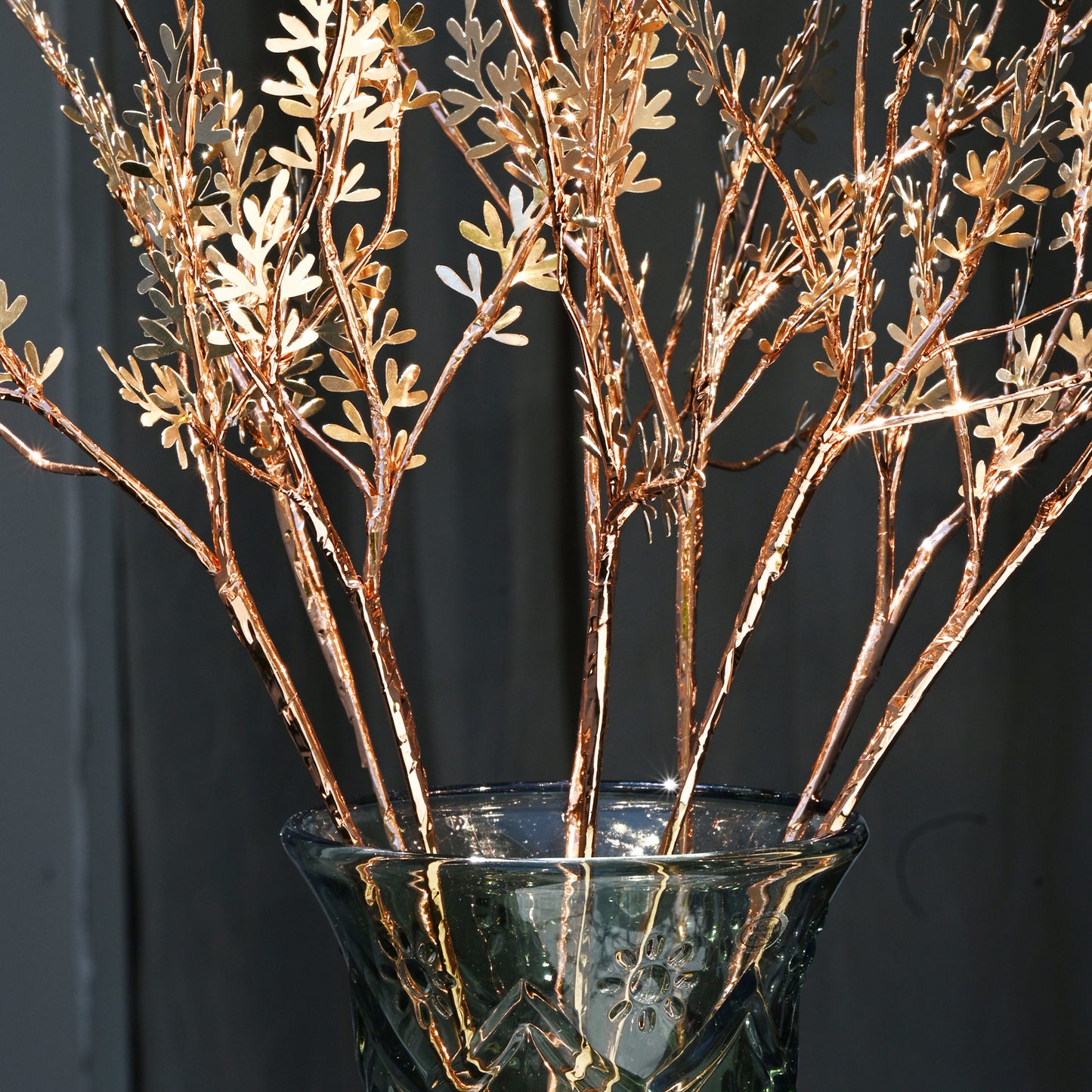 Handmade Rose Gold Foliage Branch Picks K198
