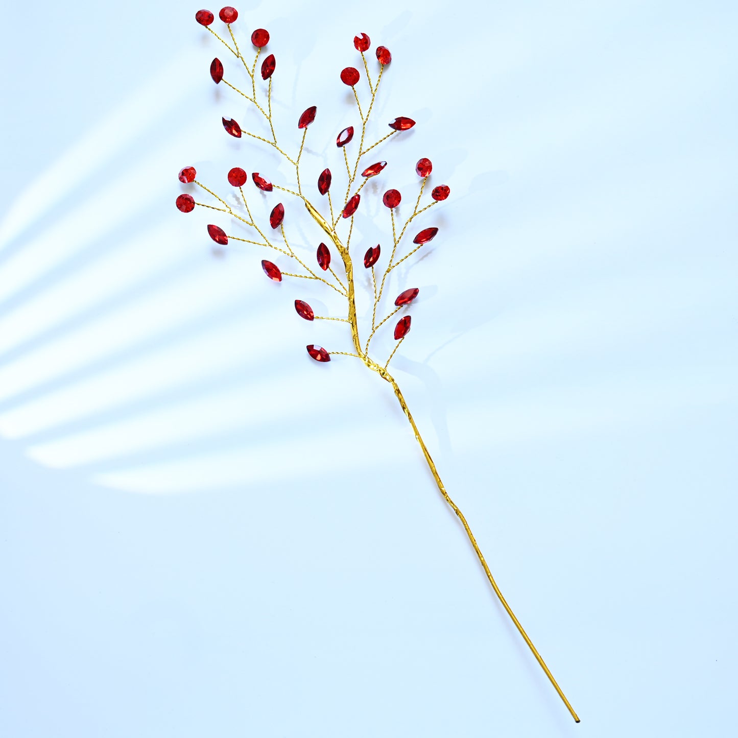 Handmade Marquise Crystal Twig Branches, Gold Wire Rhinestone Floral Picks K127
