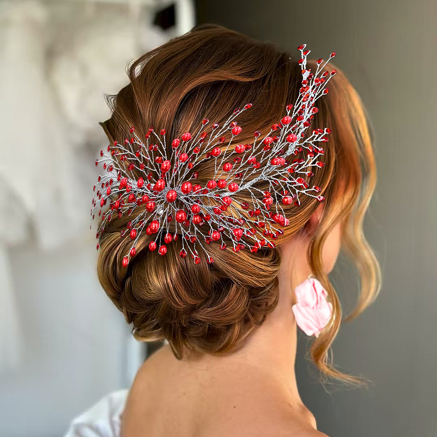 Red silver purple Rhinestone Pearl Bridal Tiara – Bridella BHP931