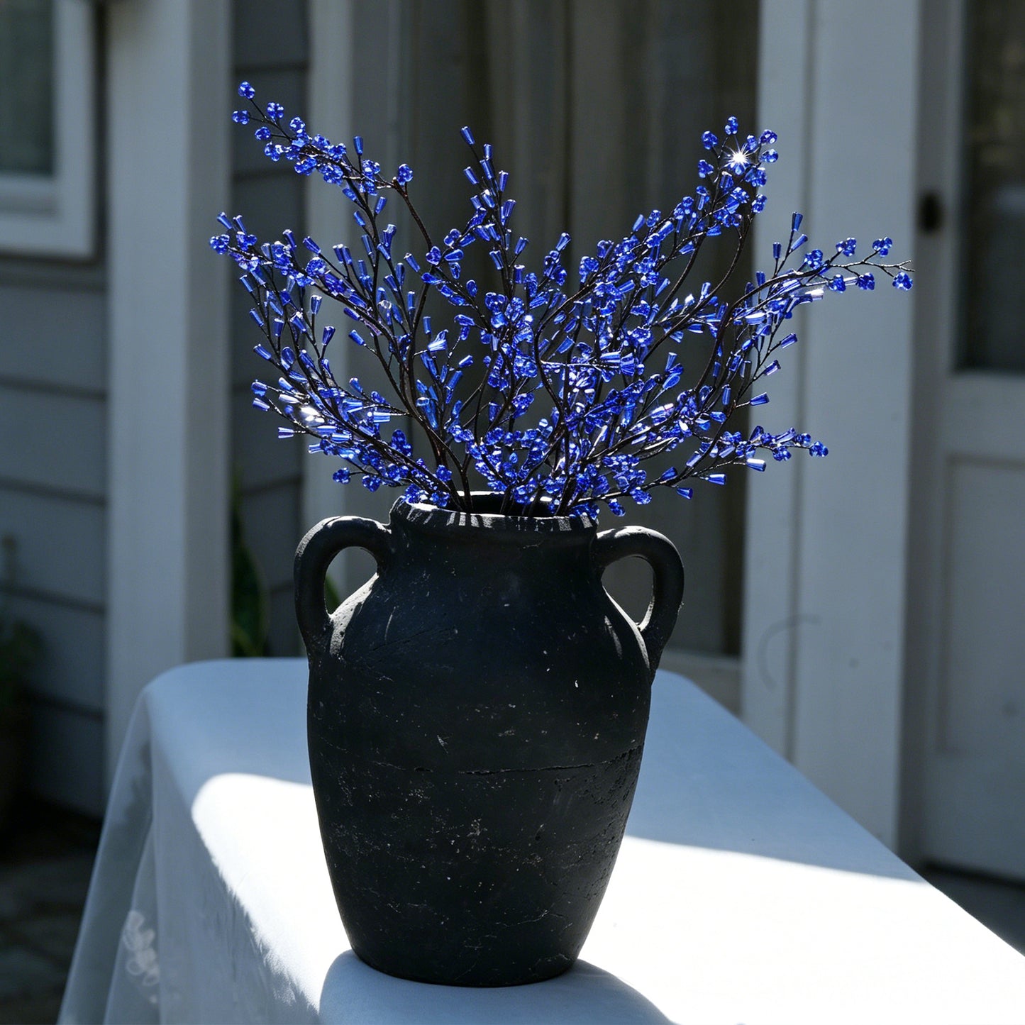 Handmade Sapphire Blue Crystal Twig Branch Picks K183