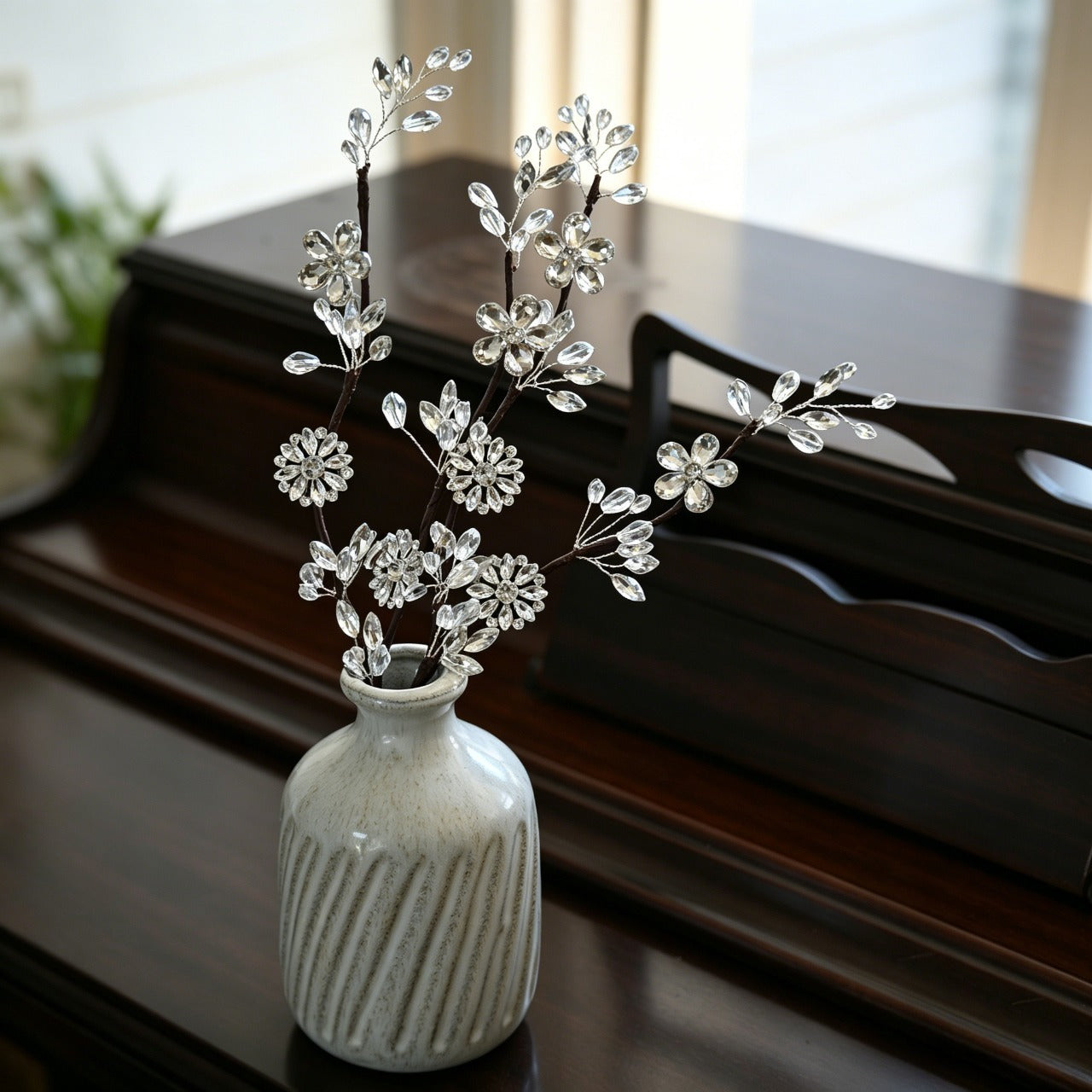 Handmade Clear Crystal Cherry Blossom Branch Picks K136