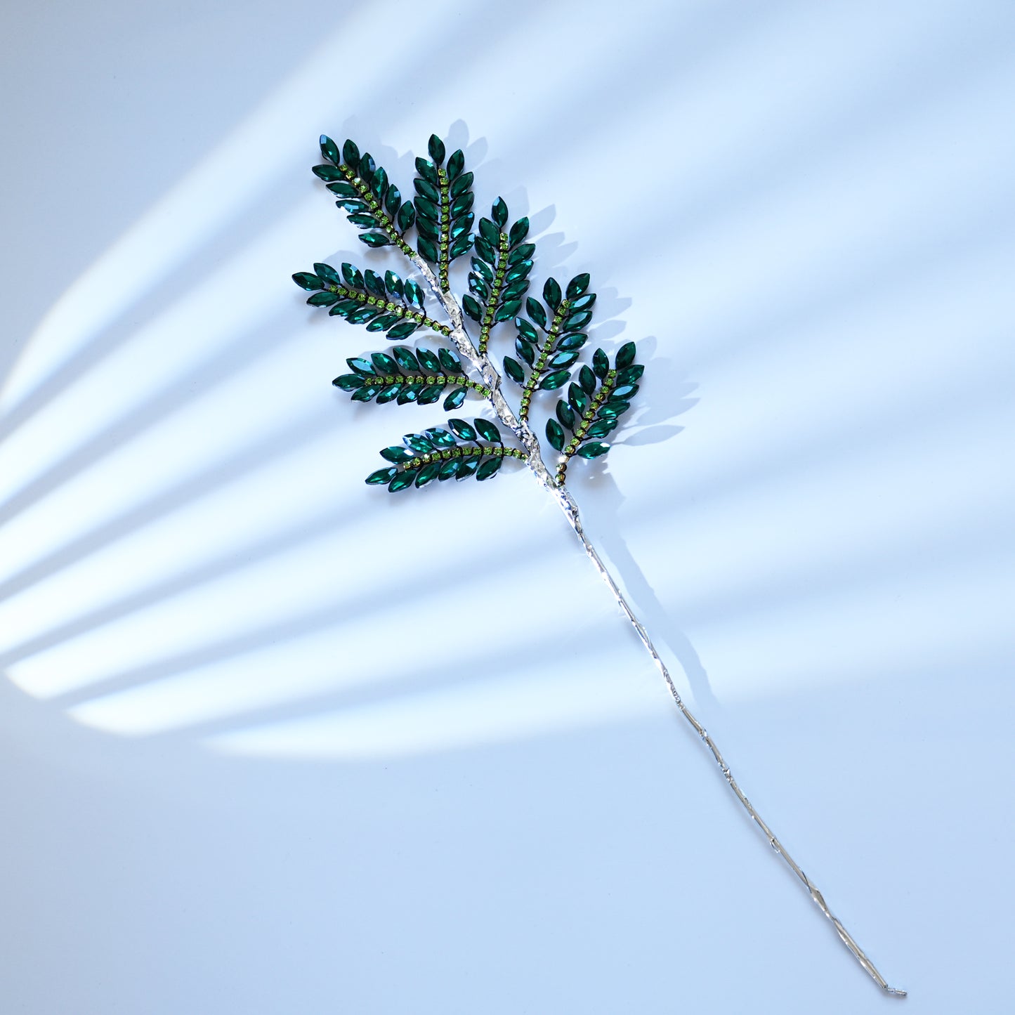 Handmade Marquise Crystal Leaf Floral Picks, Multi-Color Rhinestone Laurel Branch Stems K123