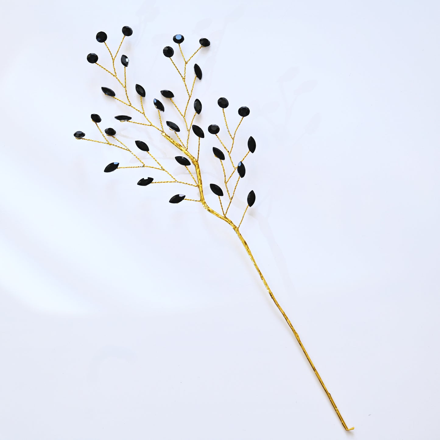 Handmade Marquise Crystal Twig Branches, Gold Wire Rhinestone Floral Picks K127