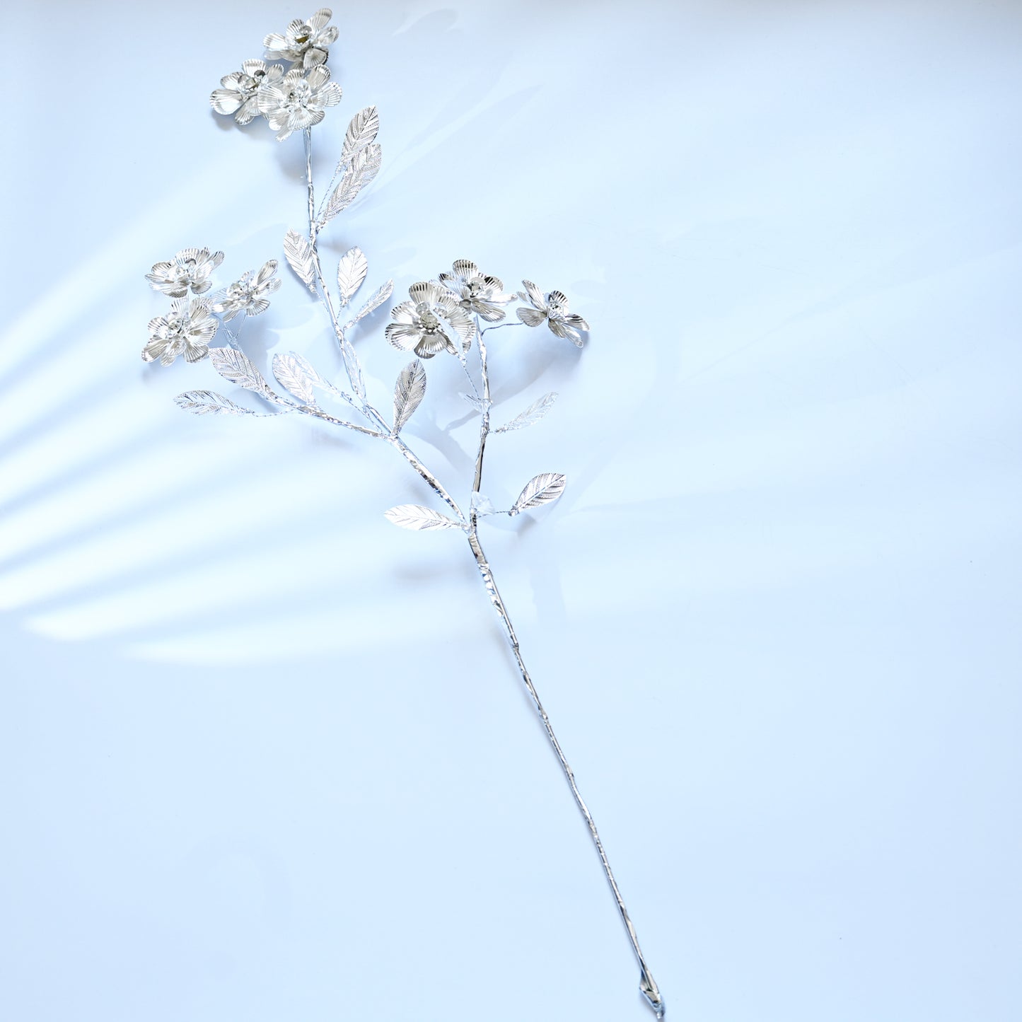 Handmade Silver Metal Flower Branch Picks K194