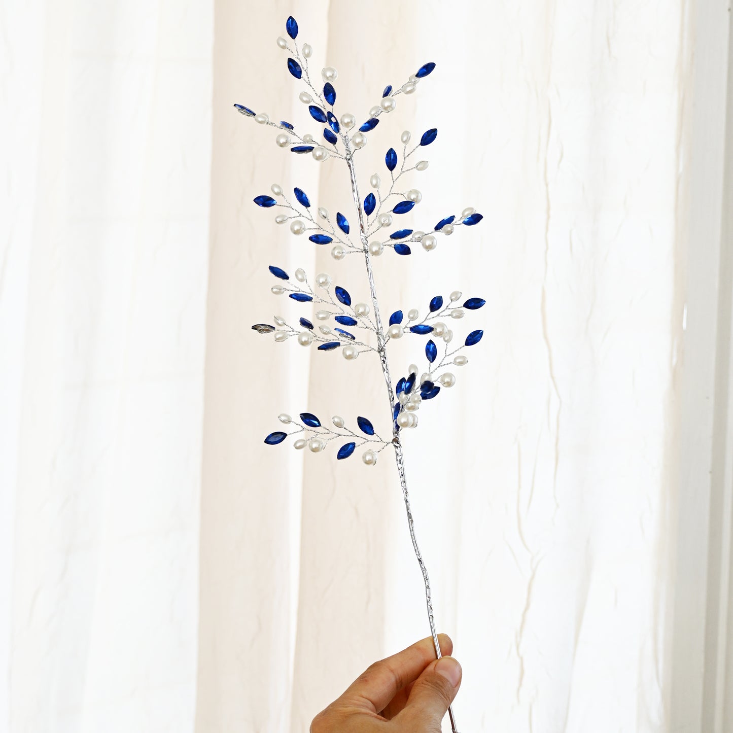 Handmade Rhinestone & Pearl Leaf Branch Picks K177