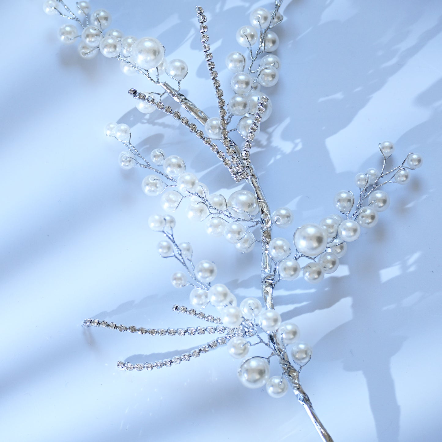 Handmade Pearl & Glossy Red Berry Artificial Branch Picks K125