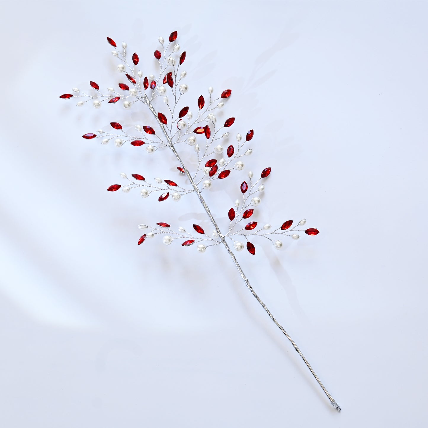 Handmade Rhinestone & Pearl Leaf Branch Picks K177