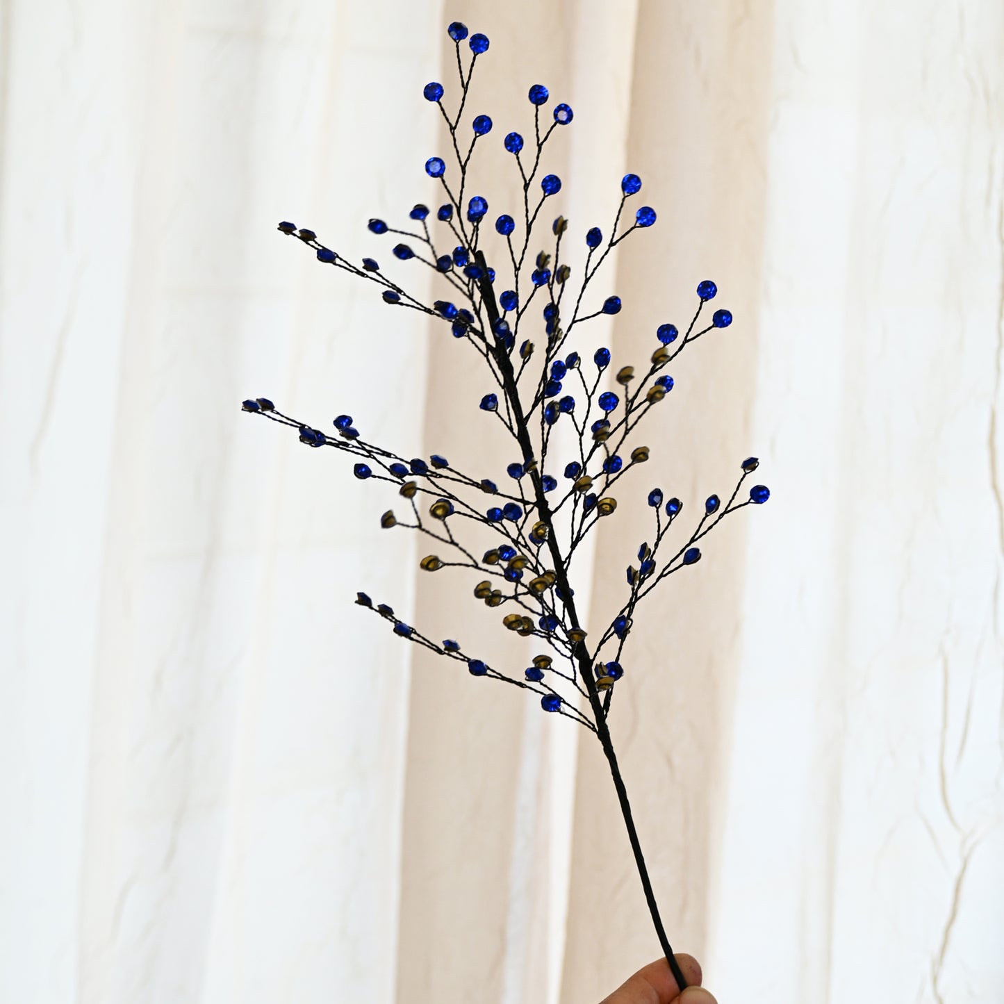 Handmade Crystal Bead Artificial Berry Branches, Multi-Color Rhinestone Wire Floral Picks k112