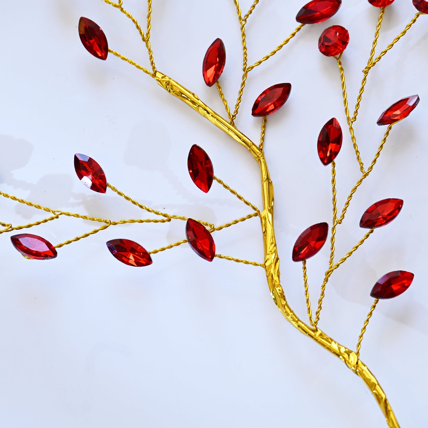 Handmade Marquise Crystal Twig Branches, Gold Wire Rhinestone Floral Picks K127