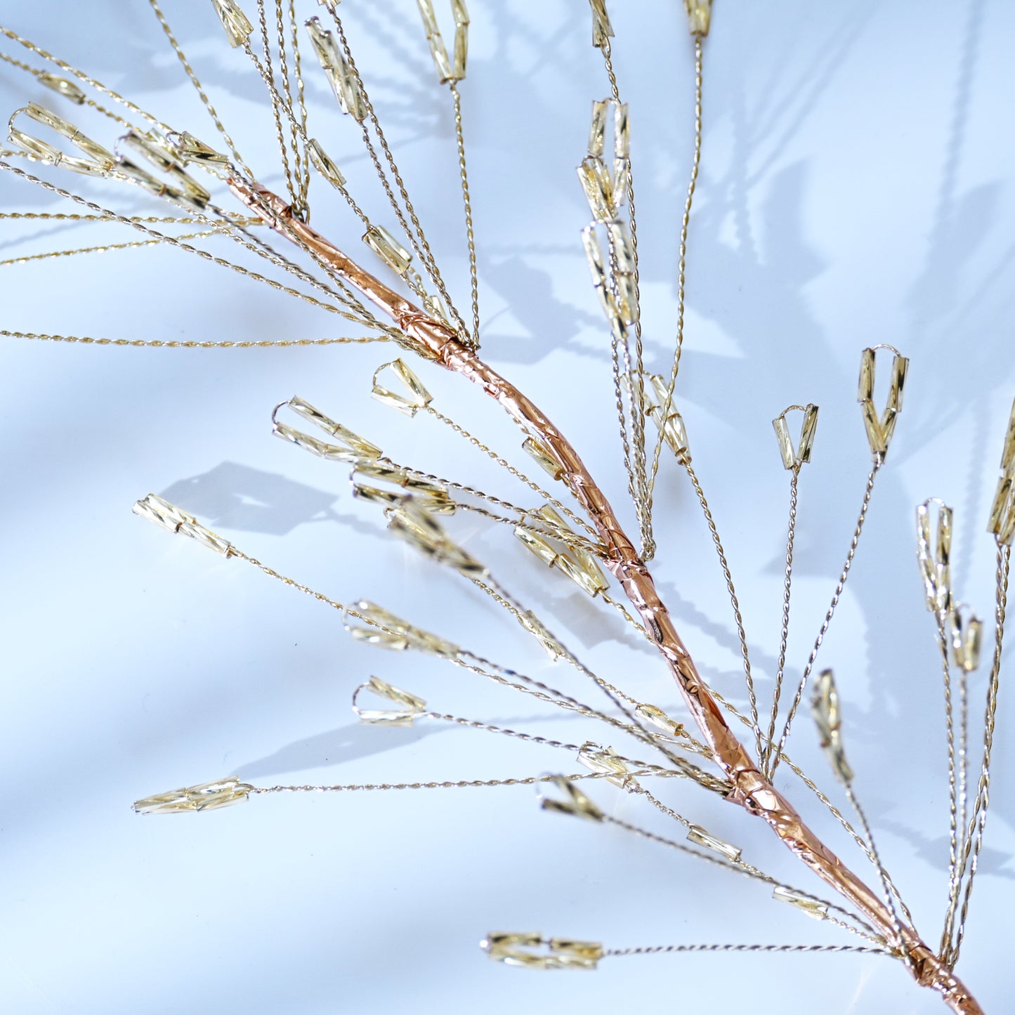 Handmade Gold Baguette Crystal Firework Branch Picks