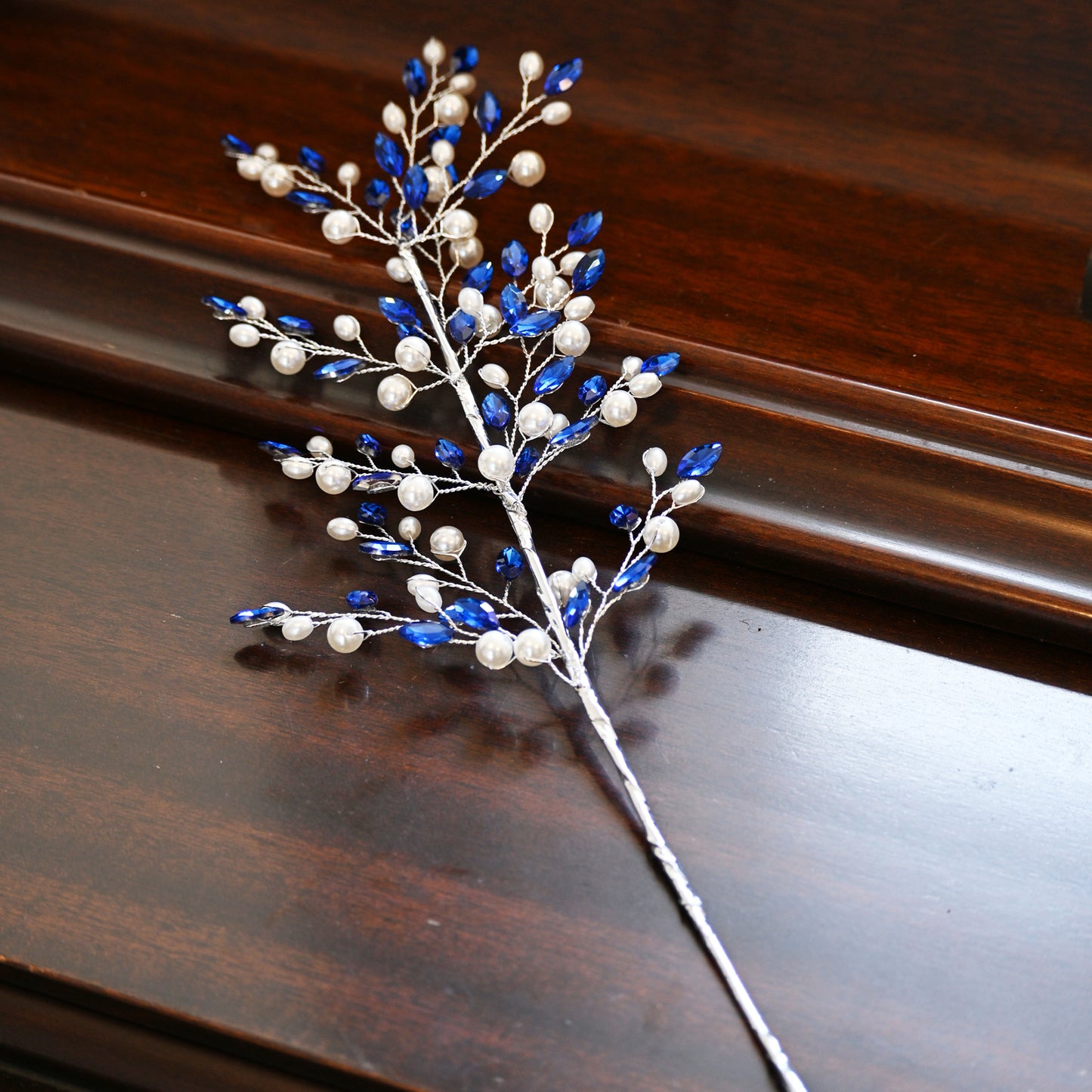 Handmade Rhinestone & Pearl Leaf Branch Picks K177