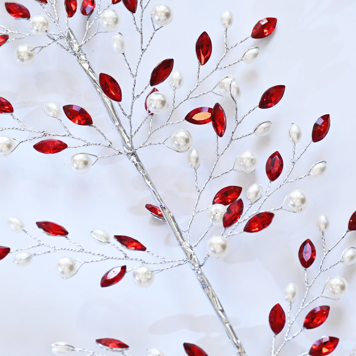 Handmade Rhinestone & Pearl Leaf Branch Picks K177