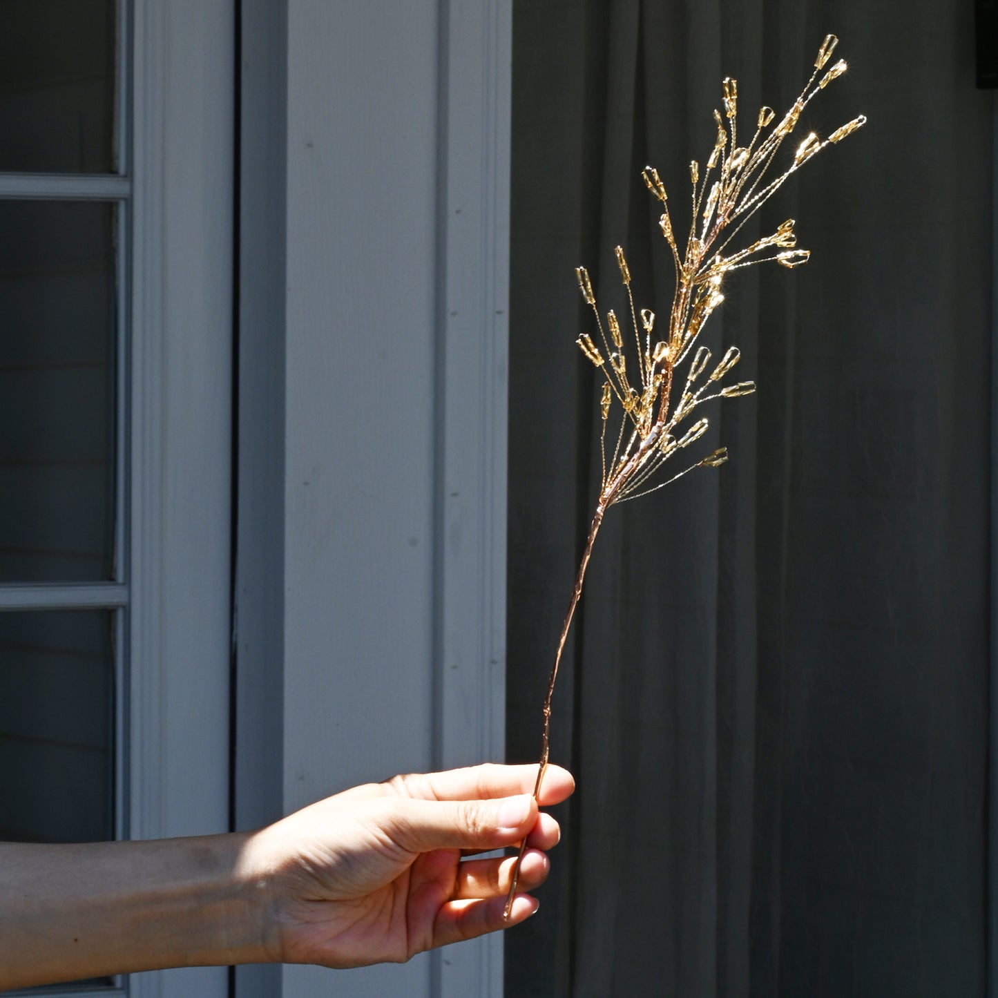 Handmade Gold Baguette Crystal Firework Branch Picks