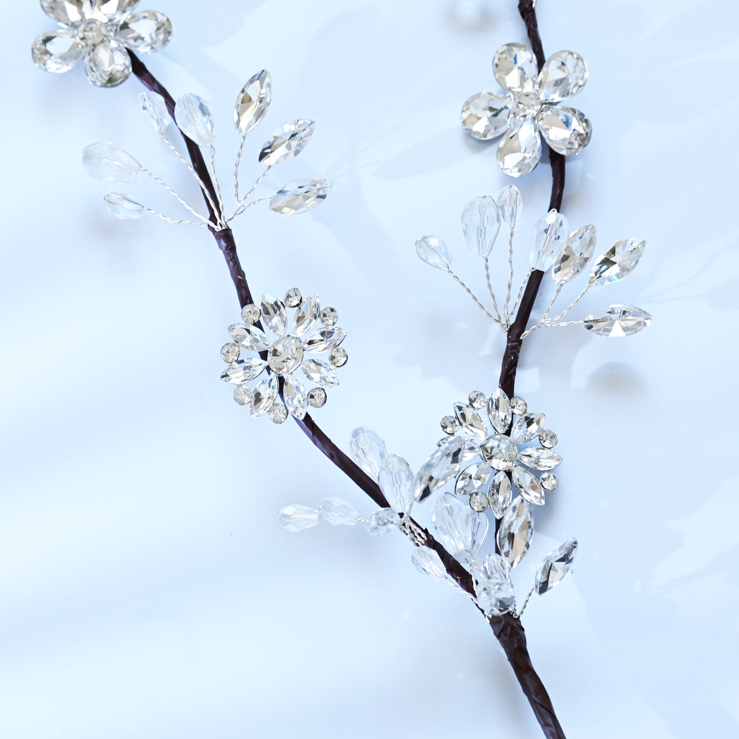 Handmade Clear Crystal Cherry Blossom Branch Picks K136