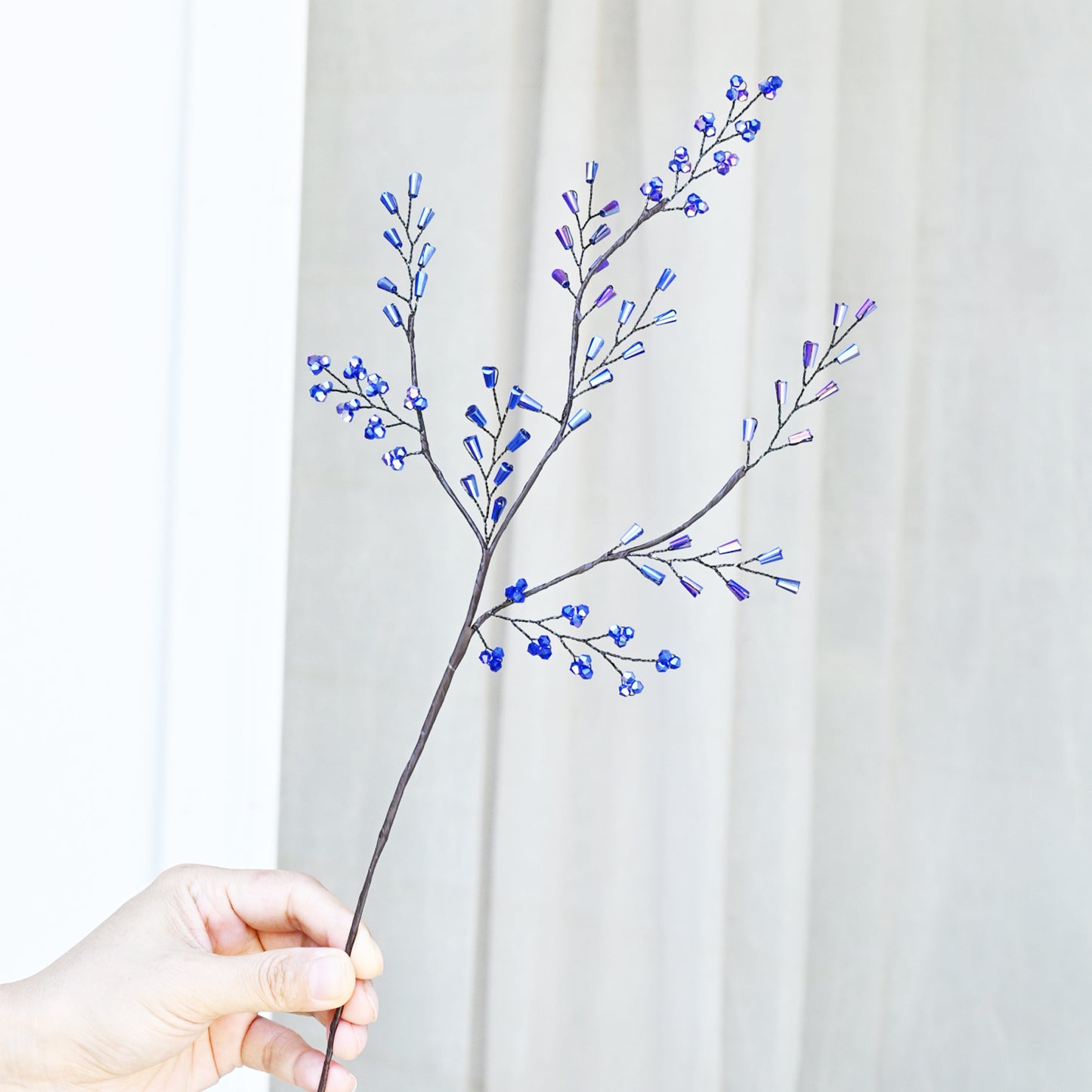 Handmade Sapphire Blue Crystal Twig Branch Picks K183