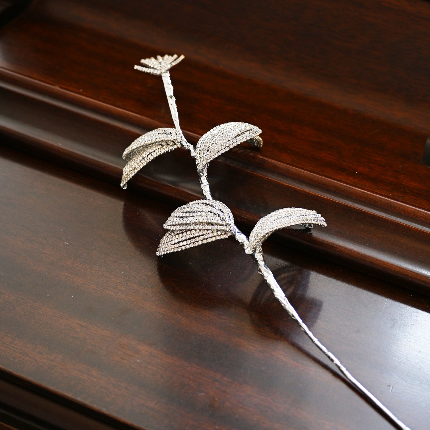 Handmade Crystal Rhinestone Leaf Branch Picks K179