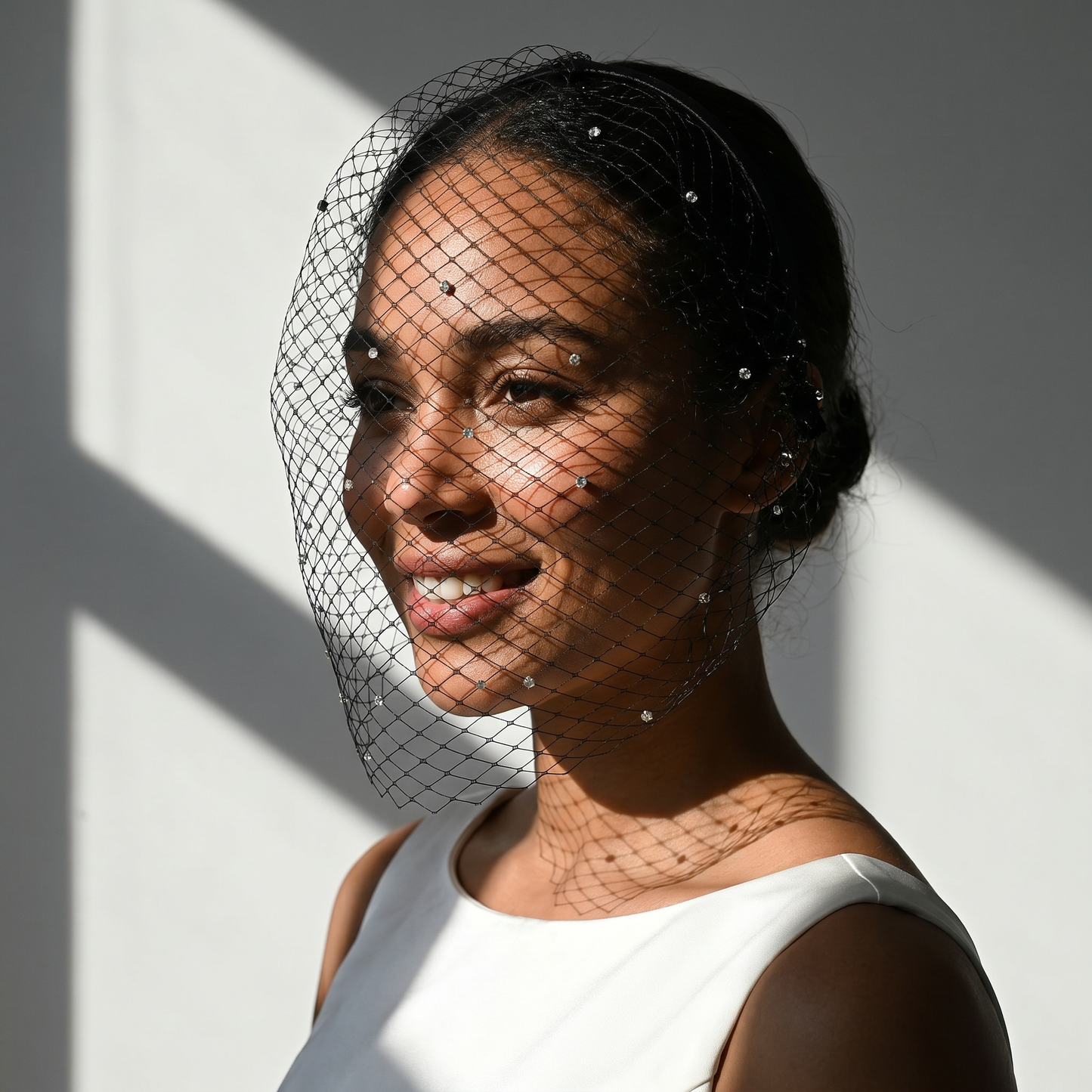 Birdcage Rhinestone Bridal Veil Wedding Hair Veil - Bridella BMA16-B