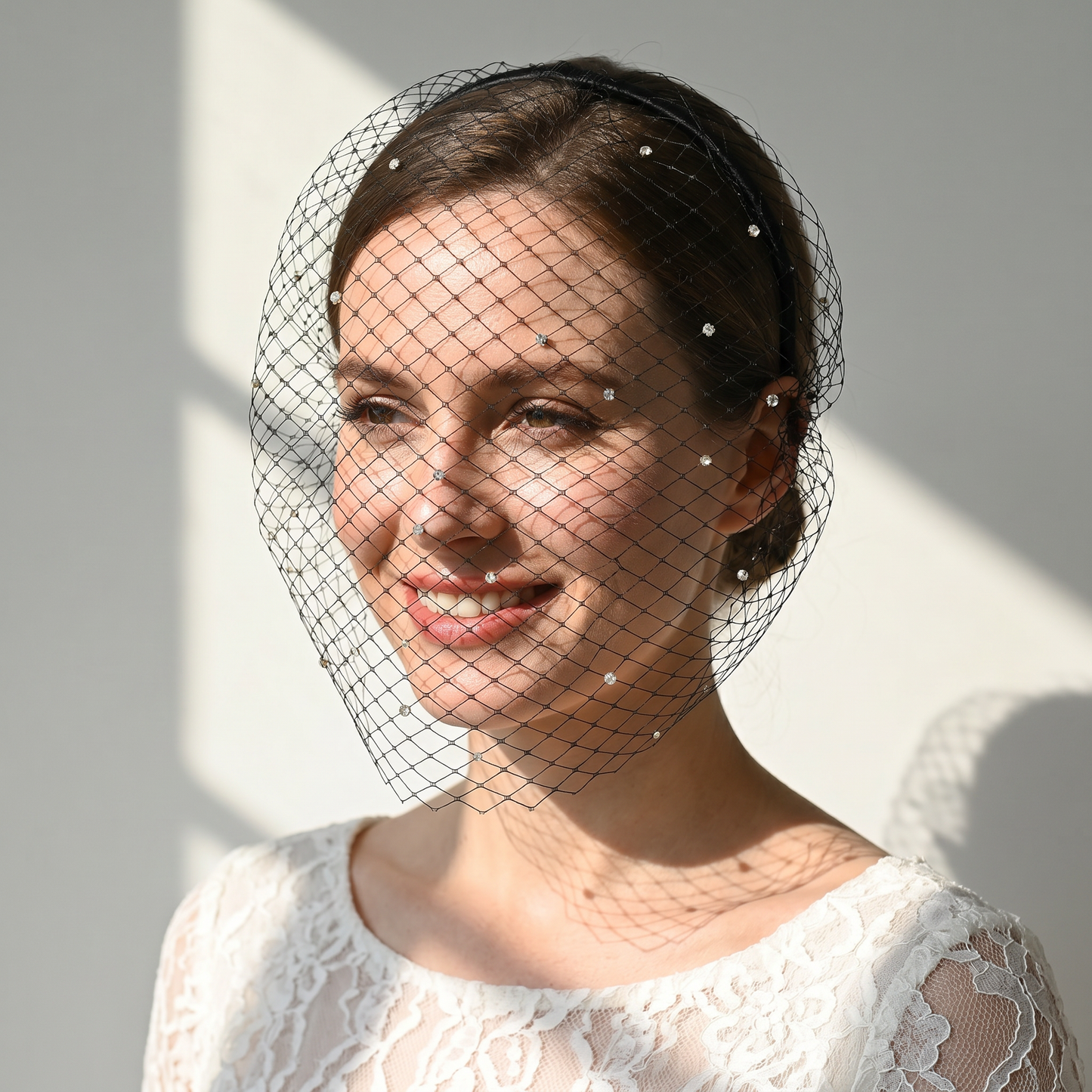 Birdcage Rhinestone Bridal Veil Wedding Hair Veil - Bridella BMA16-B