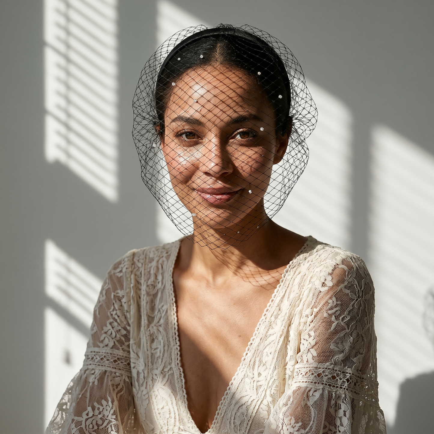 Birdcage Rhinestone Bridal Veil Wedding Hair Veil - Bridella BMA16-B