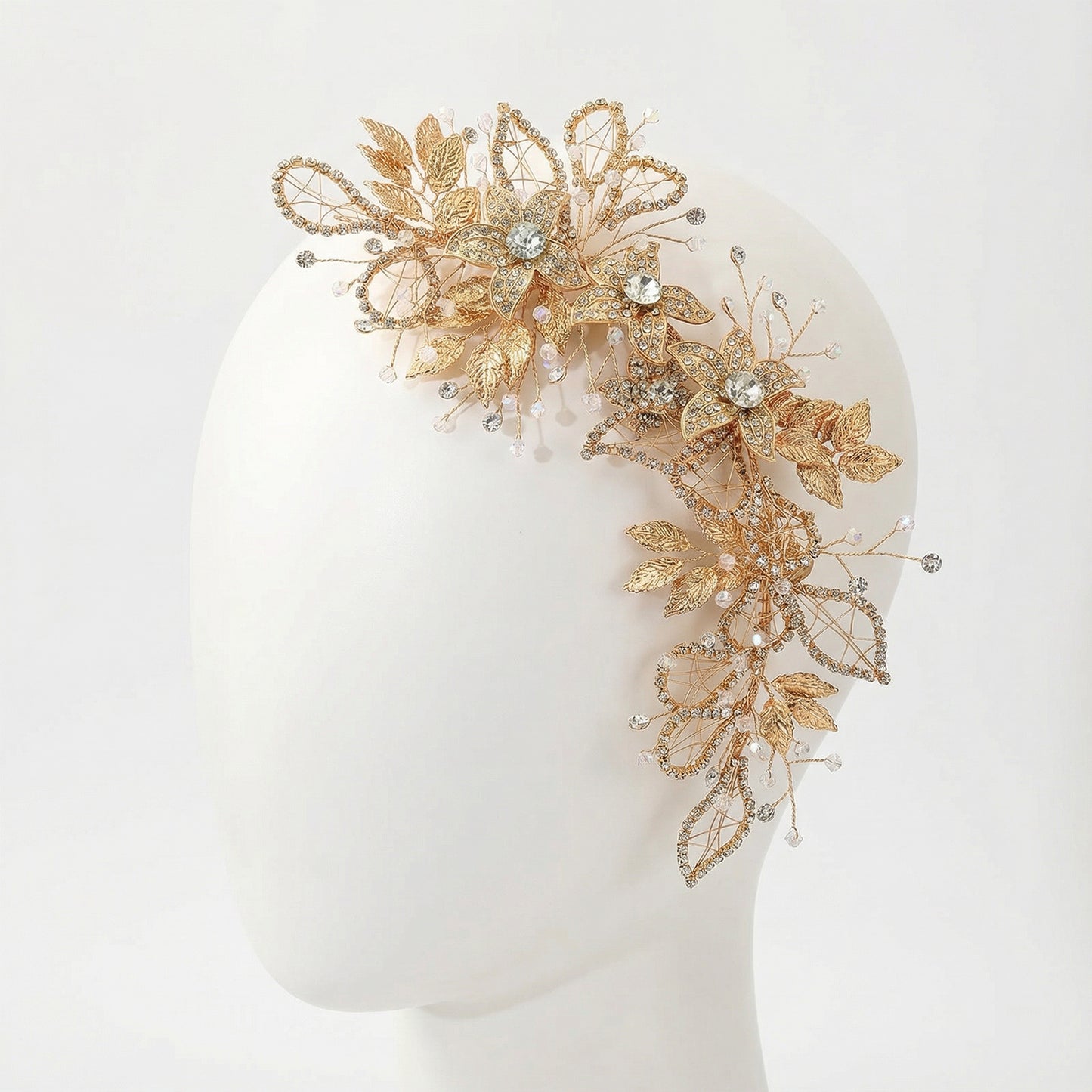 Bridella BHP282-G Gold Rhinestone Headband