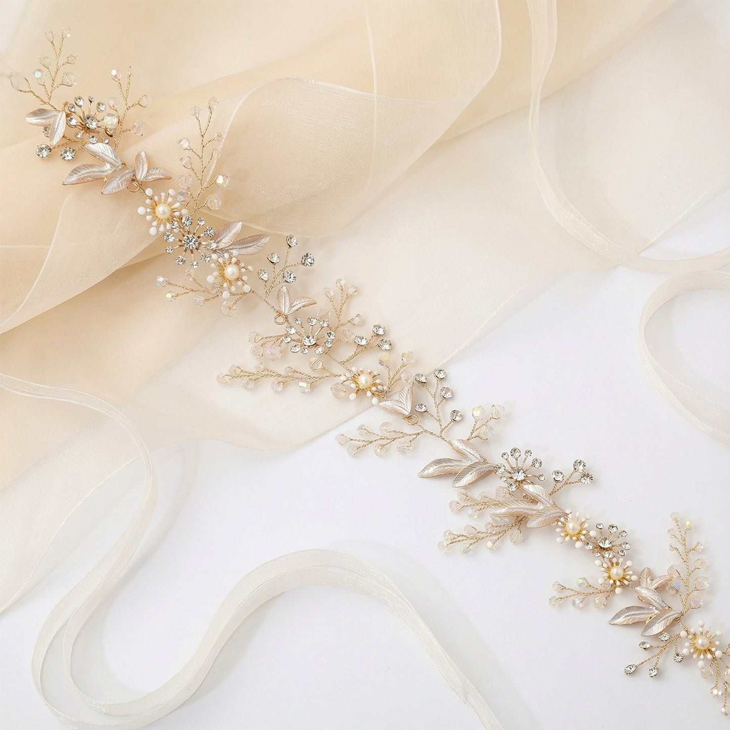 Bridella BHP294-headband Gold Rhinestone Headband