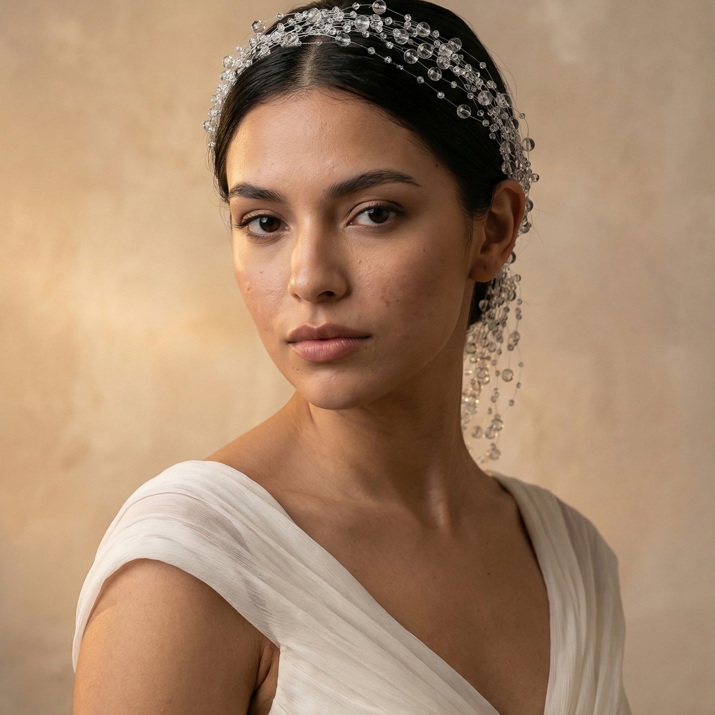 Bridella BHP538-touming Silver Crystal Headband