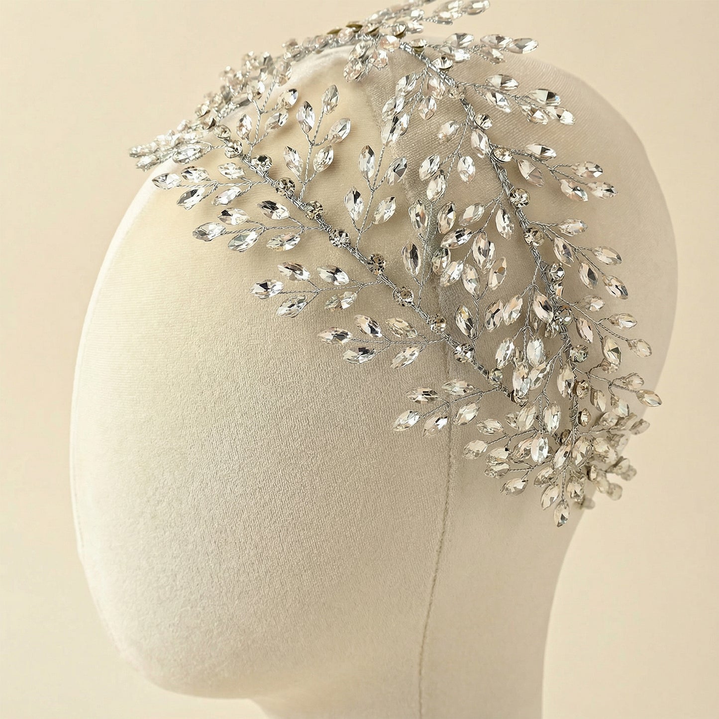 Bridella BHP308-S Silver Rhinestone Crown