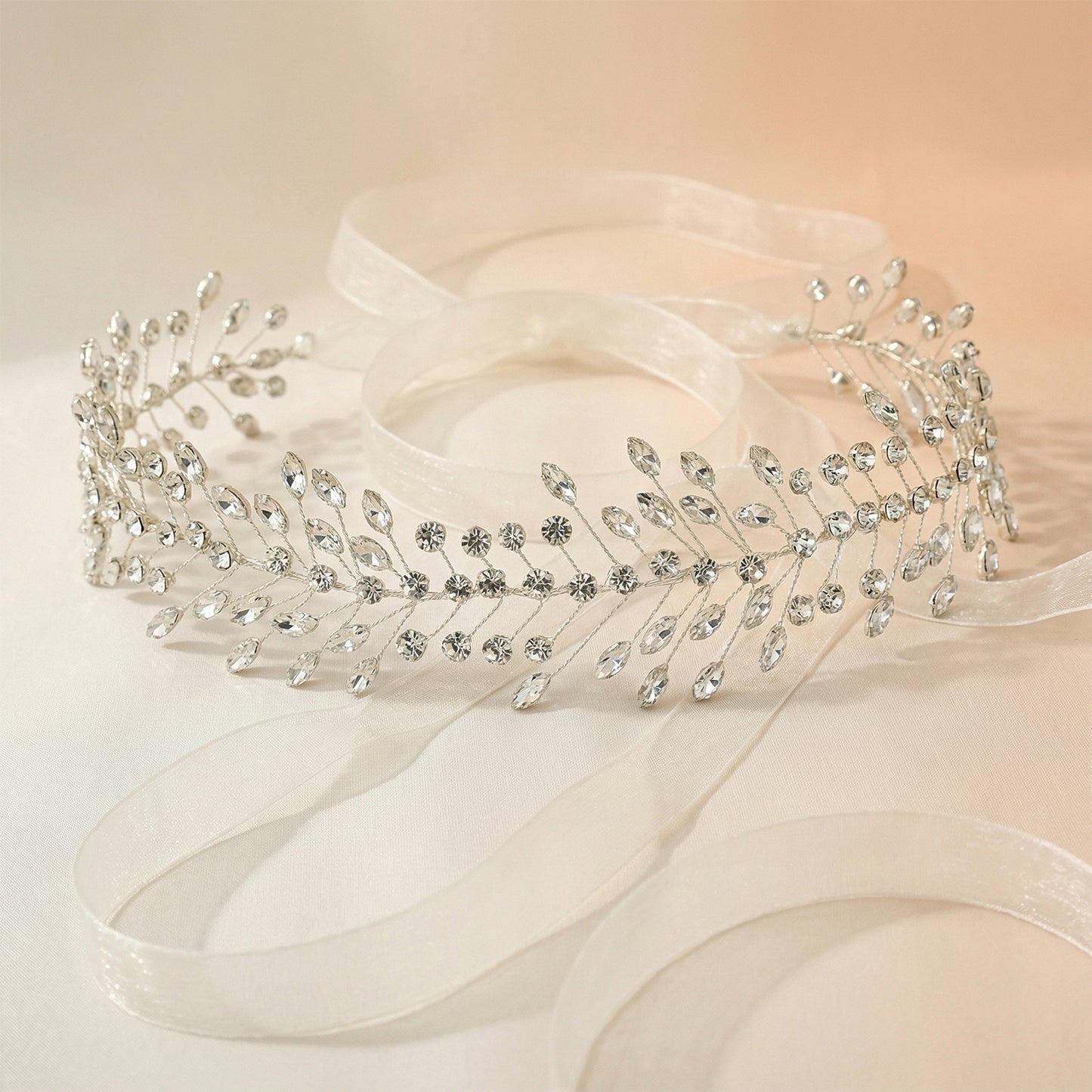Bridella BHP410-S Silver Rhinestone Tiara