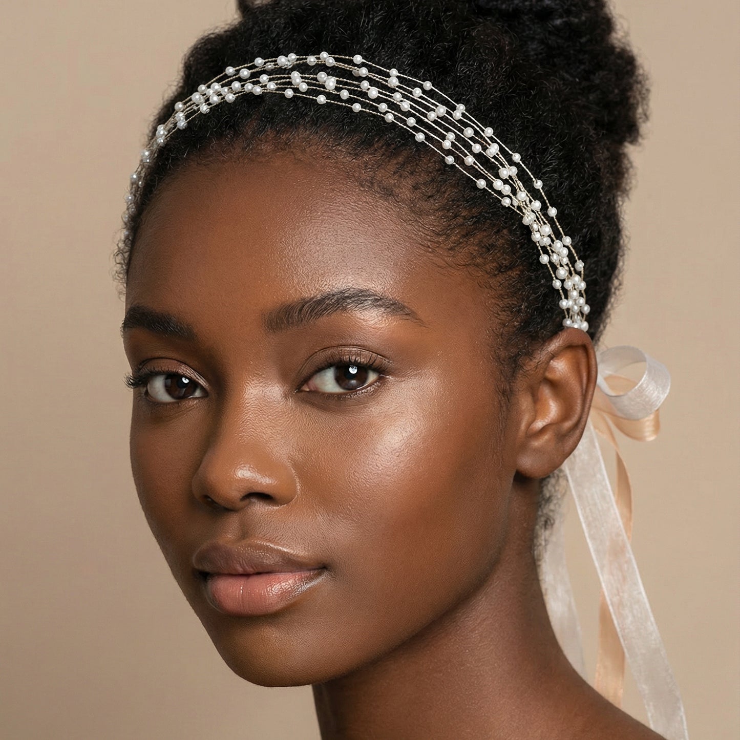 Bridella BHP28-G Gold Bead Headband