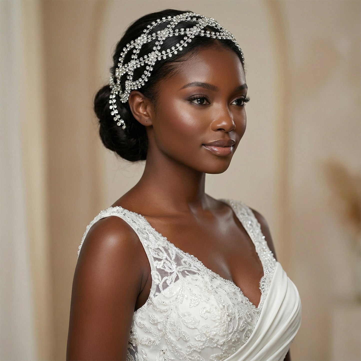 Bridella BHP243-S Silver Rhinestone Tiara