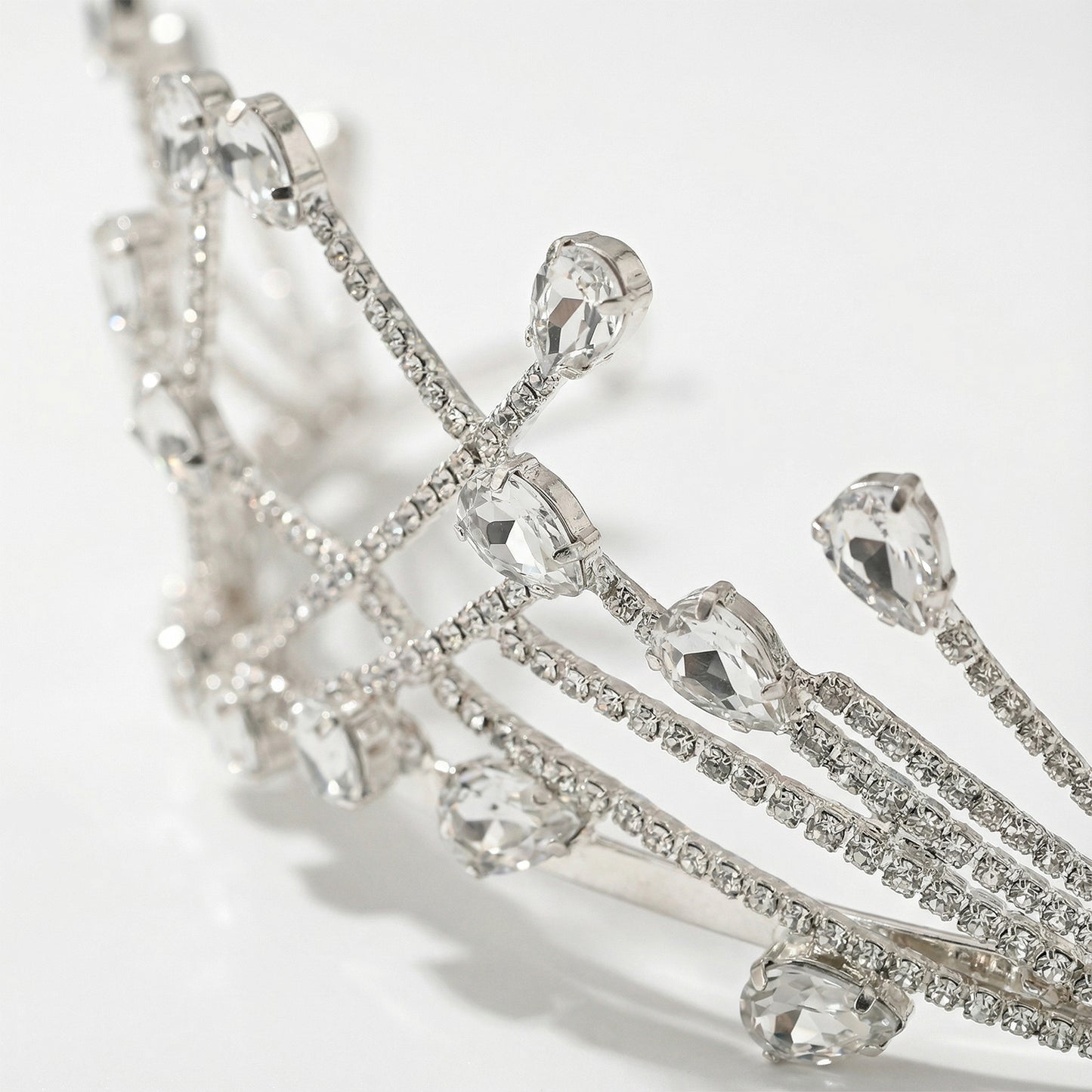 Bridella BHP497-S Silver Rhinestone Crown