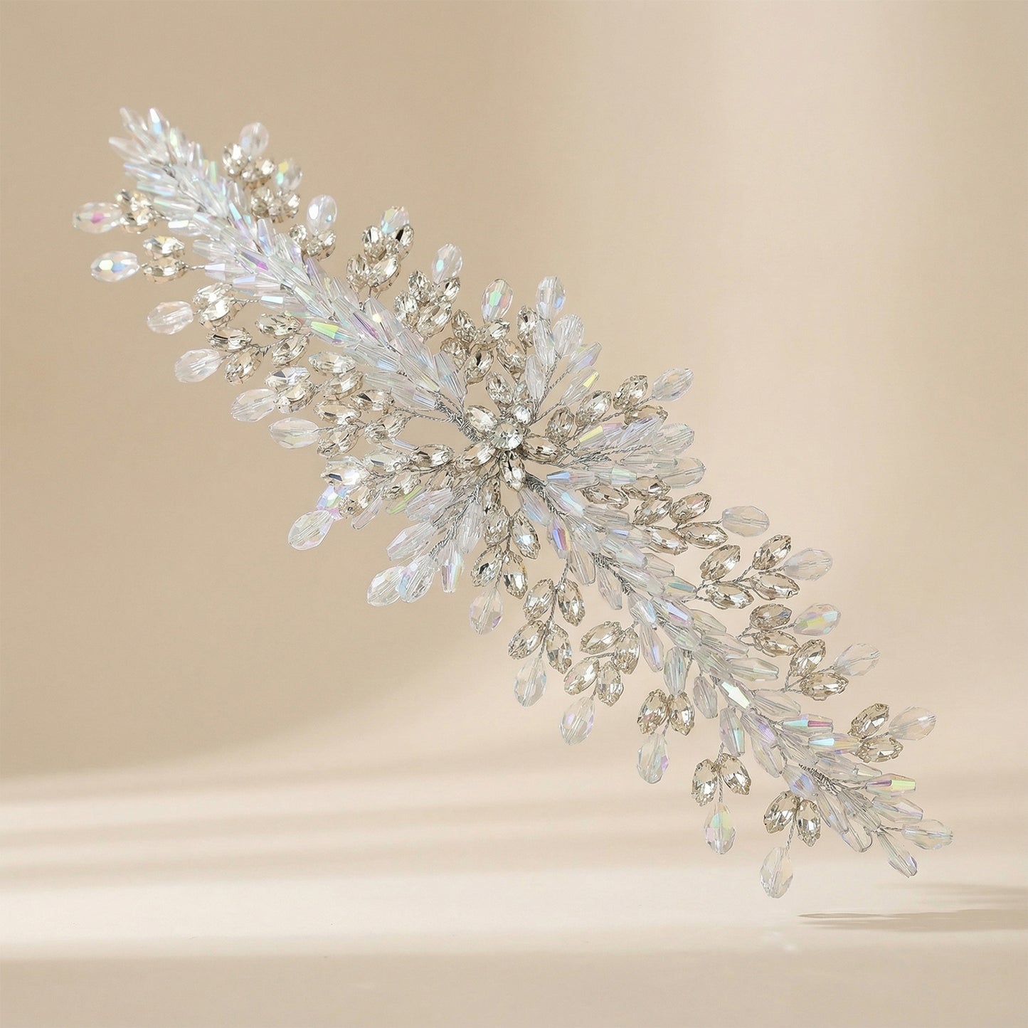 Bridella BHP539-S Silver Rhinestone & Crystal Headband