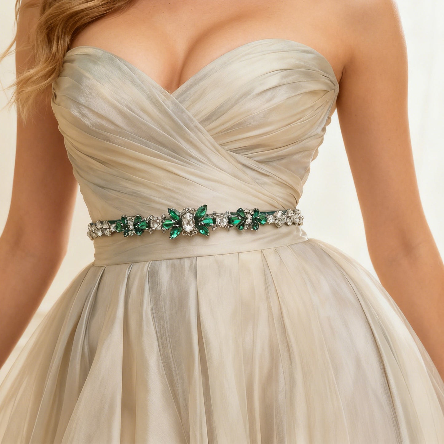 Bridella BS163KL Green Rhinestone Belt