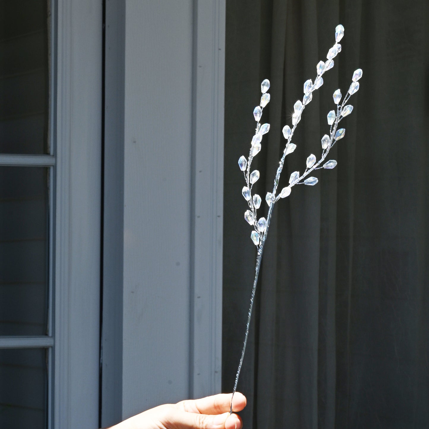 Handmade Clear Crystal Teardrop Branch Picks K187
