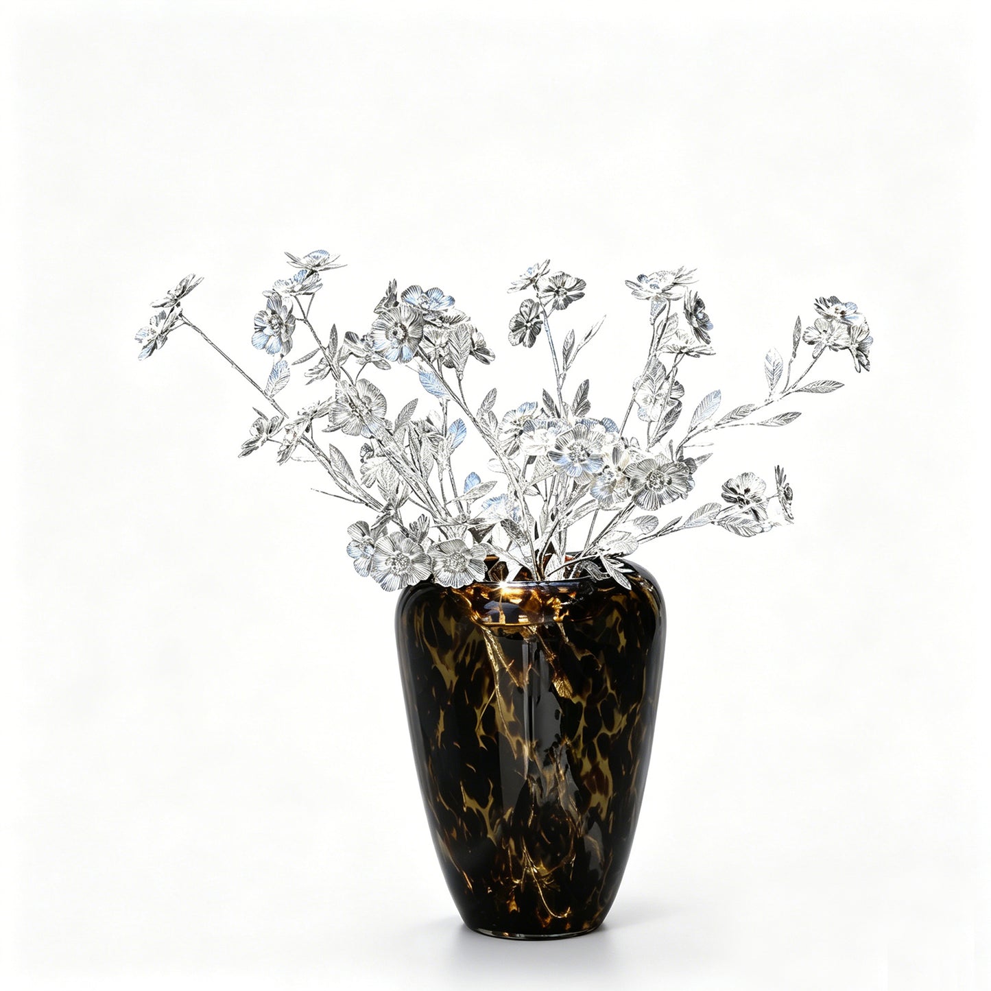 Handmade Silver Metal Flower Branch Picks K194