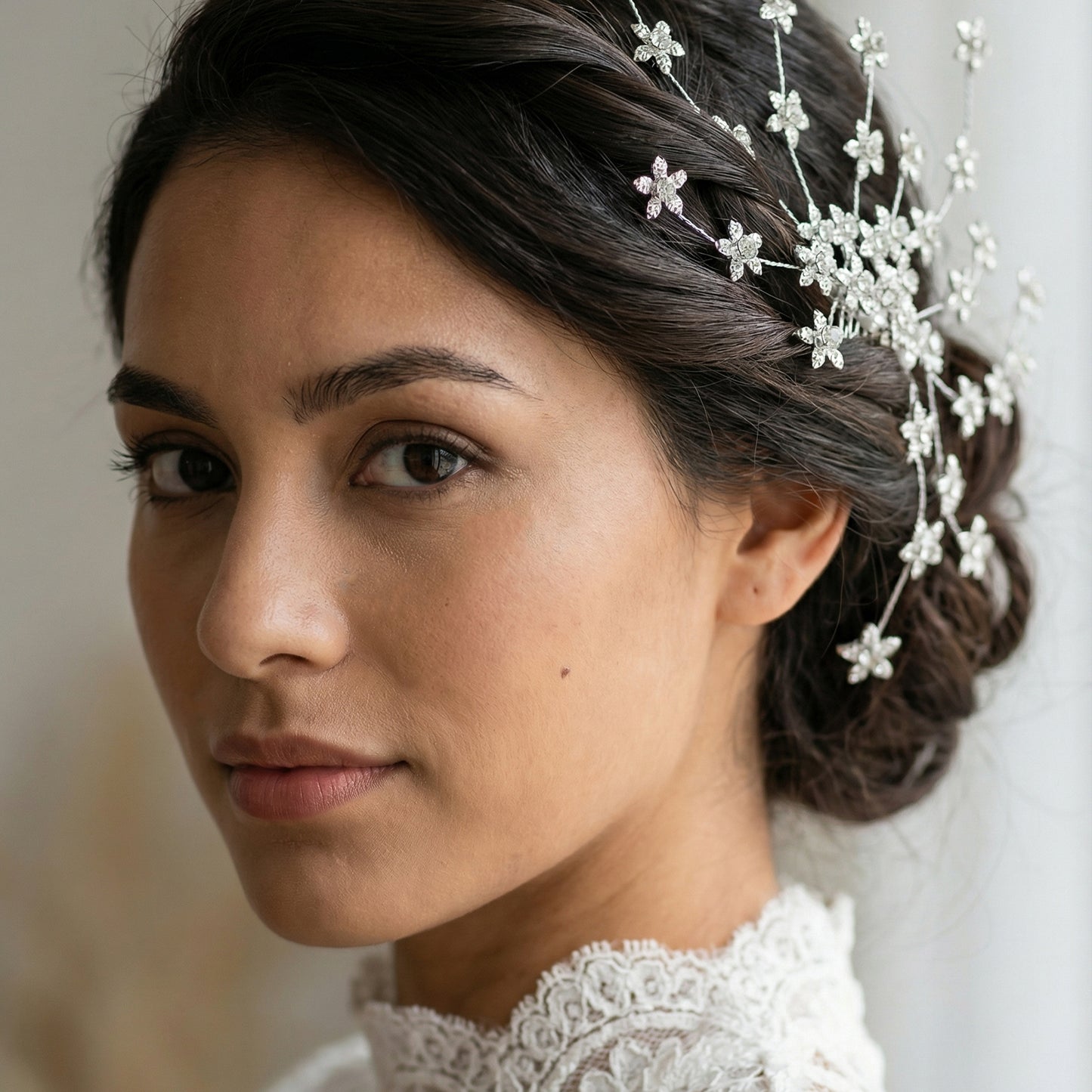 Bridella BHP502-S Silver Rhinestone Hair Comb