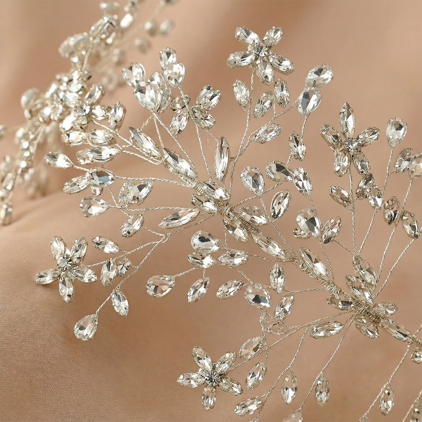 Bridella BHP414-S Silver Rhinestone Tiara