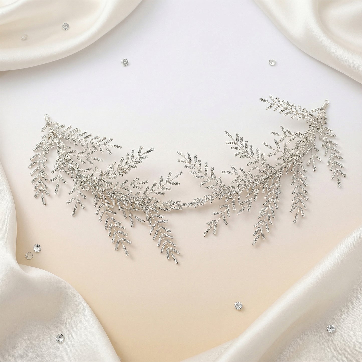 Bridella BHP493-S Silver Rhinestone Crown