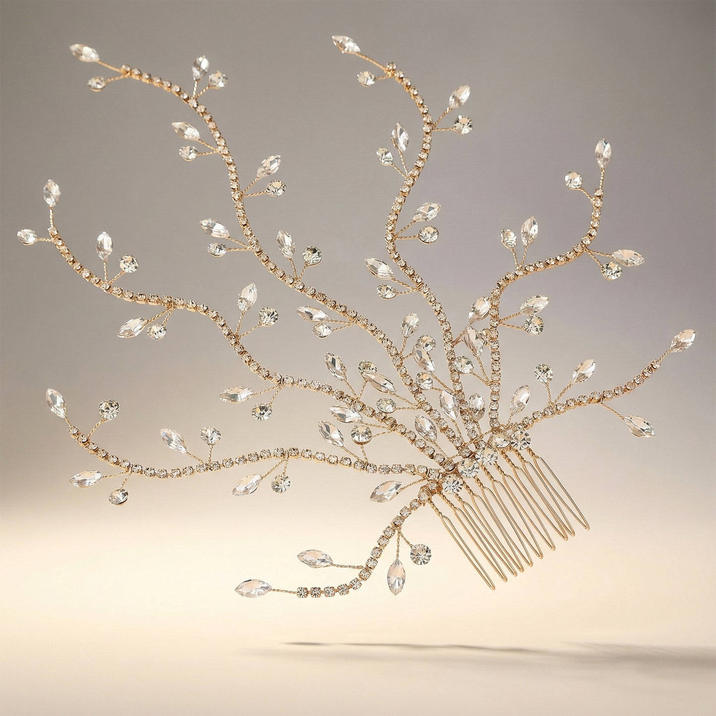 Bridella BHP481-G Gold Rhinestone Tiara