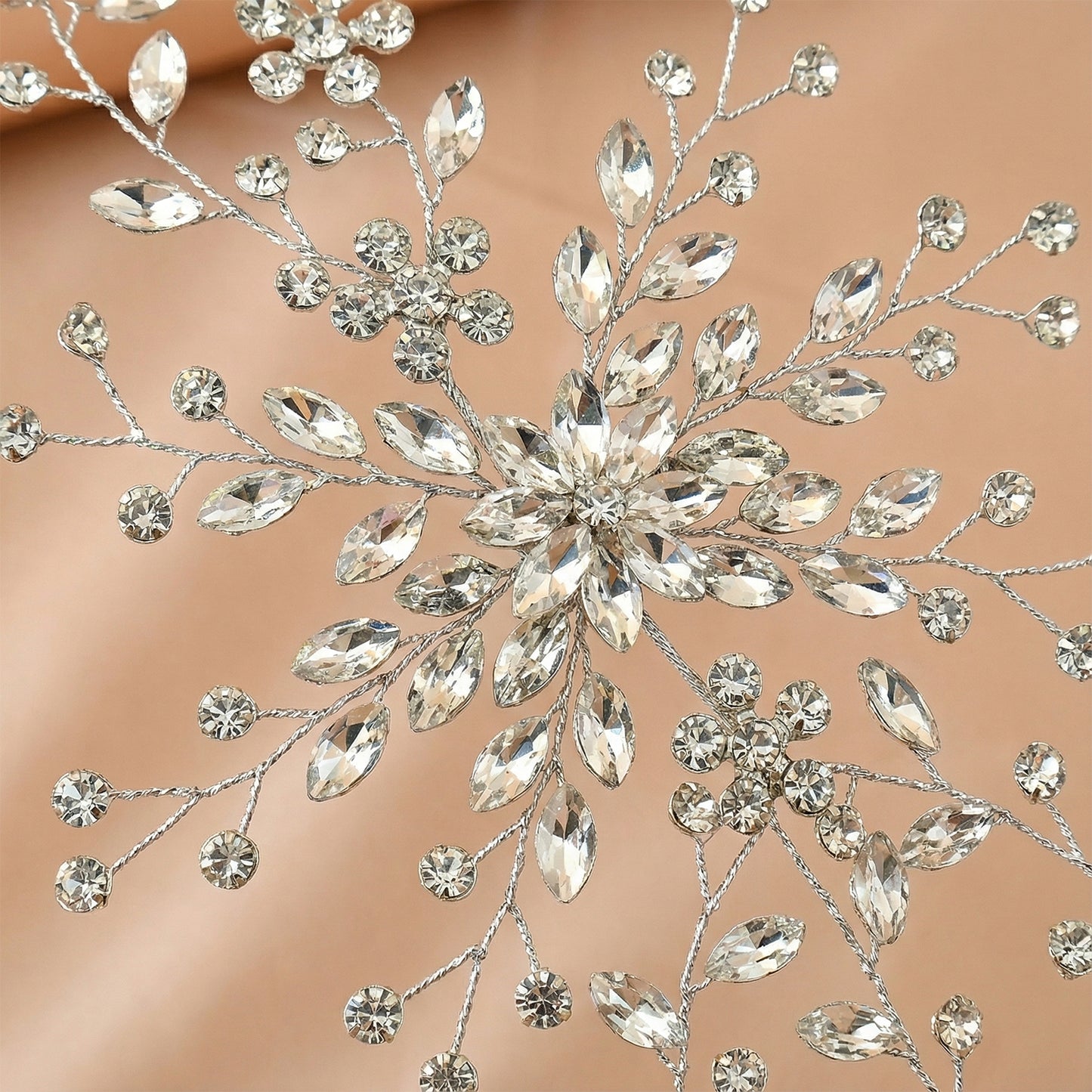 Bridella BHP242-S Silver Rhinestone Tiara