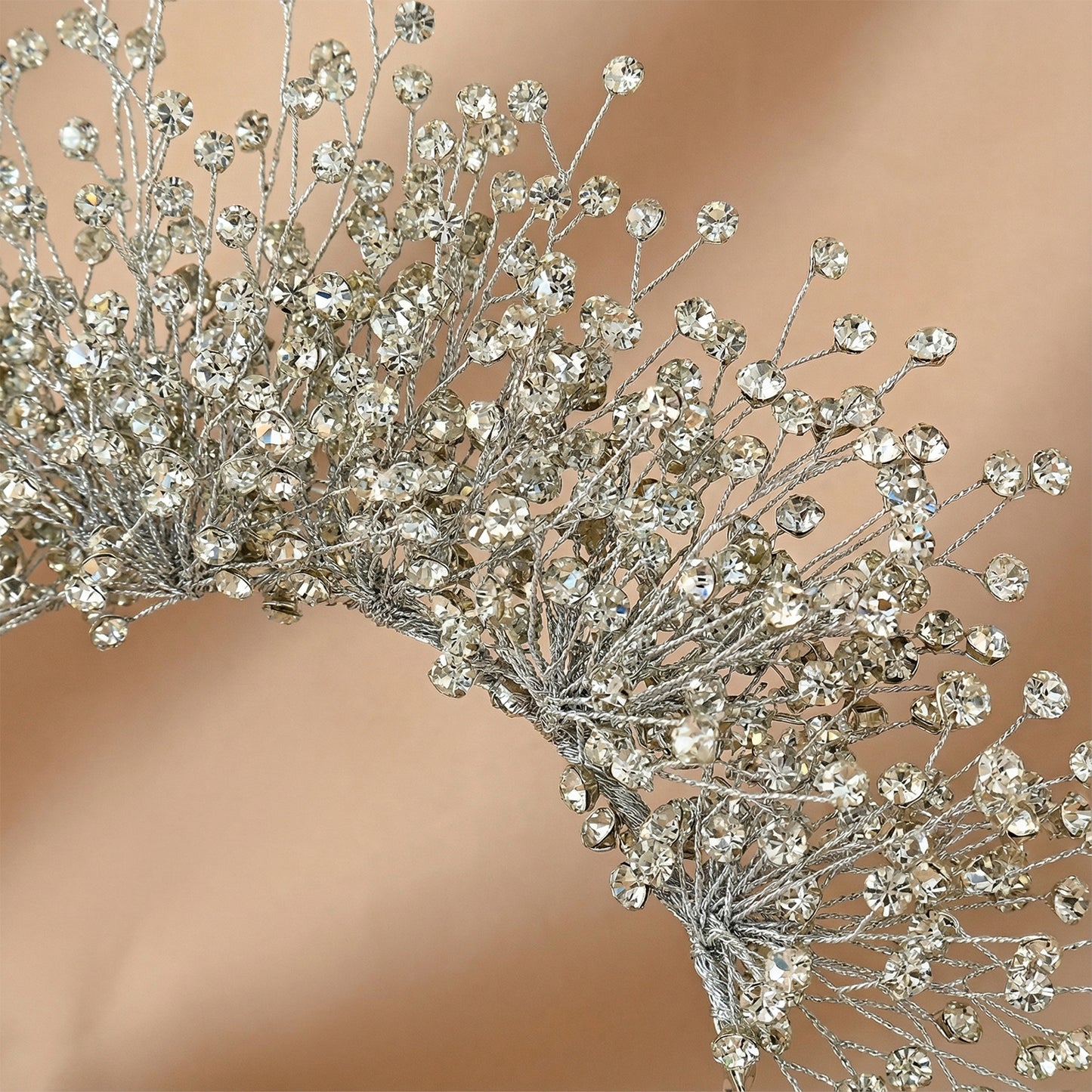 Sliver Rhinestone Bridal Tiara Crown - Bridella BHP193-S