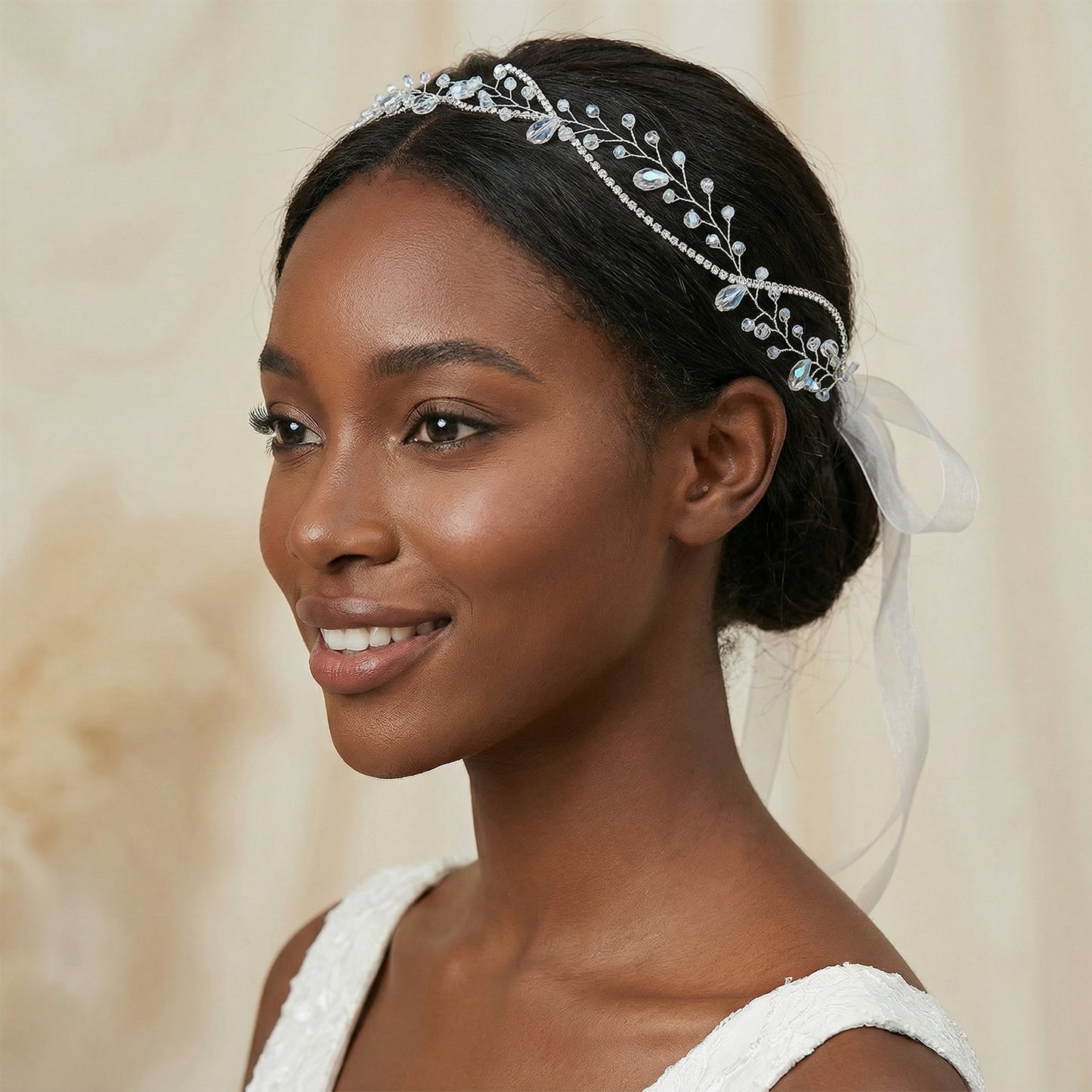 Bridella BHP93-S Silver Rhinestone Tiara