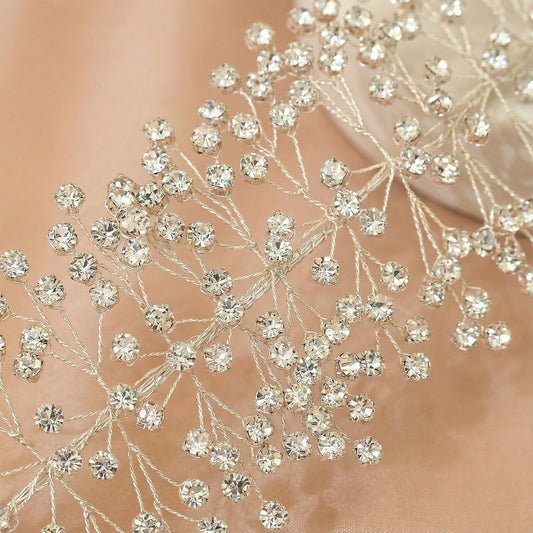 Crystal Vine Bridal Headband – Handmade Rhinestone Wedding Hair Accessory - Bridella BHP412