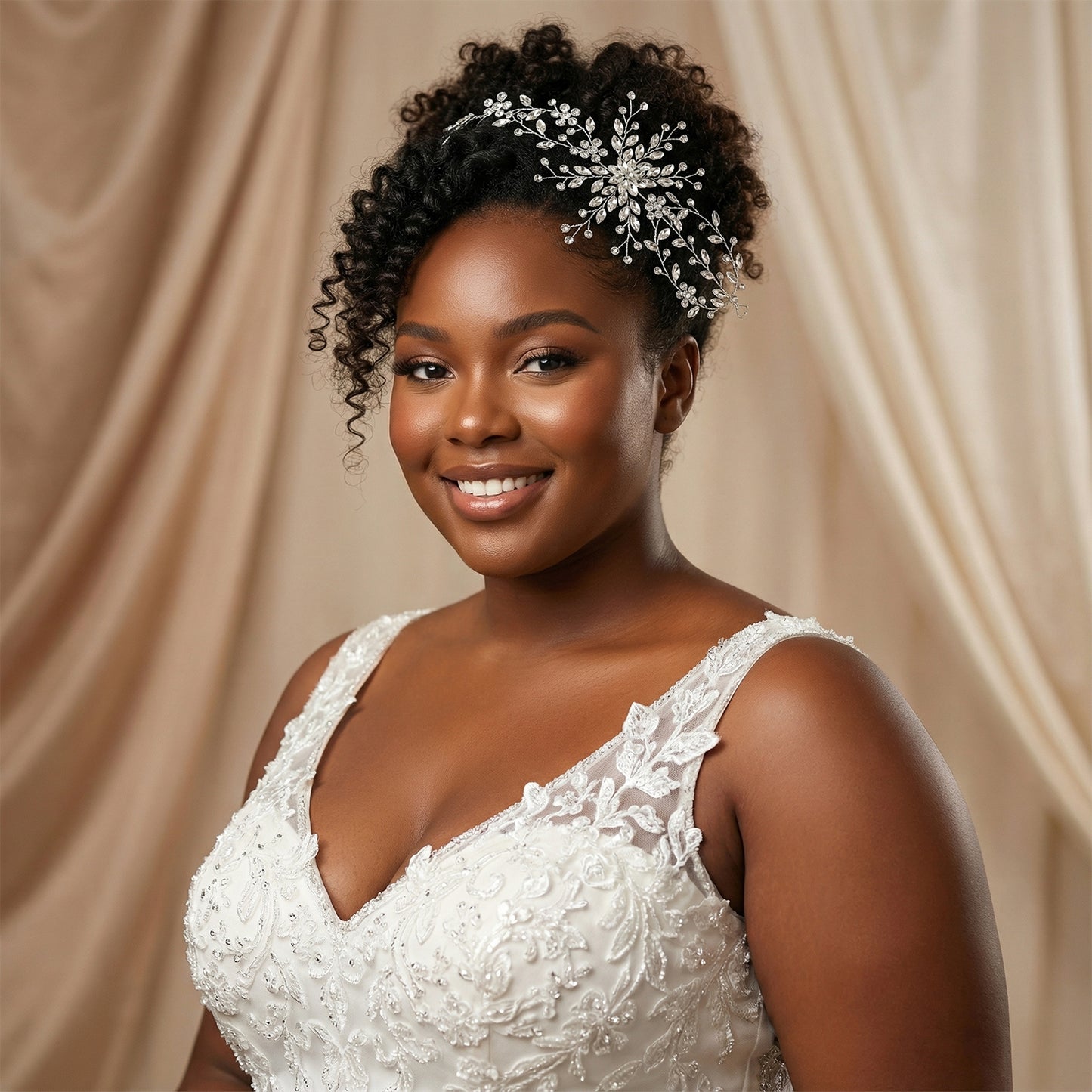 Bridella BHP242-S Silver Rhinestone Tiara