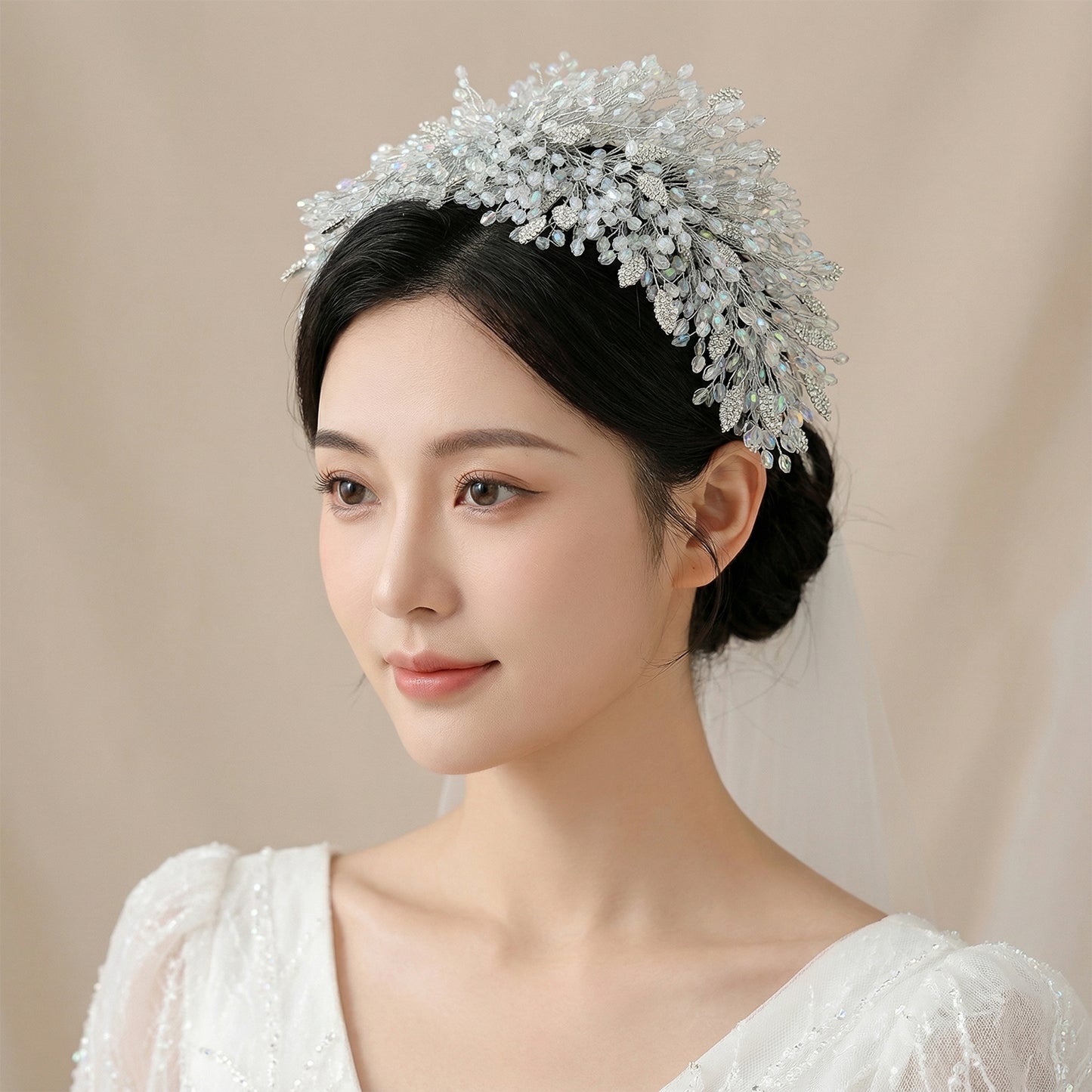 Bridella BHP397-S Silver Alloy & Crystal Crown