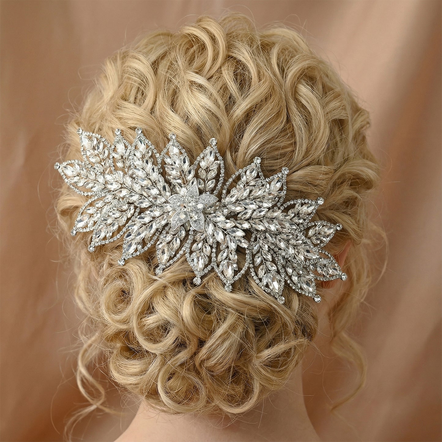 Silver Rhinestone Wedding Tiara for Bride - Bridella BHP413-S
