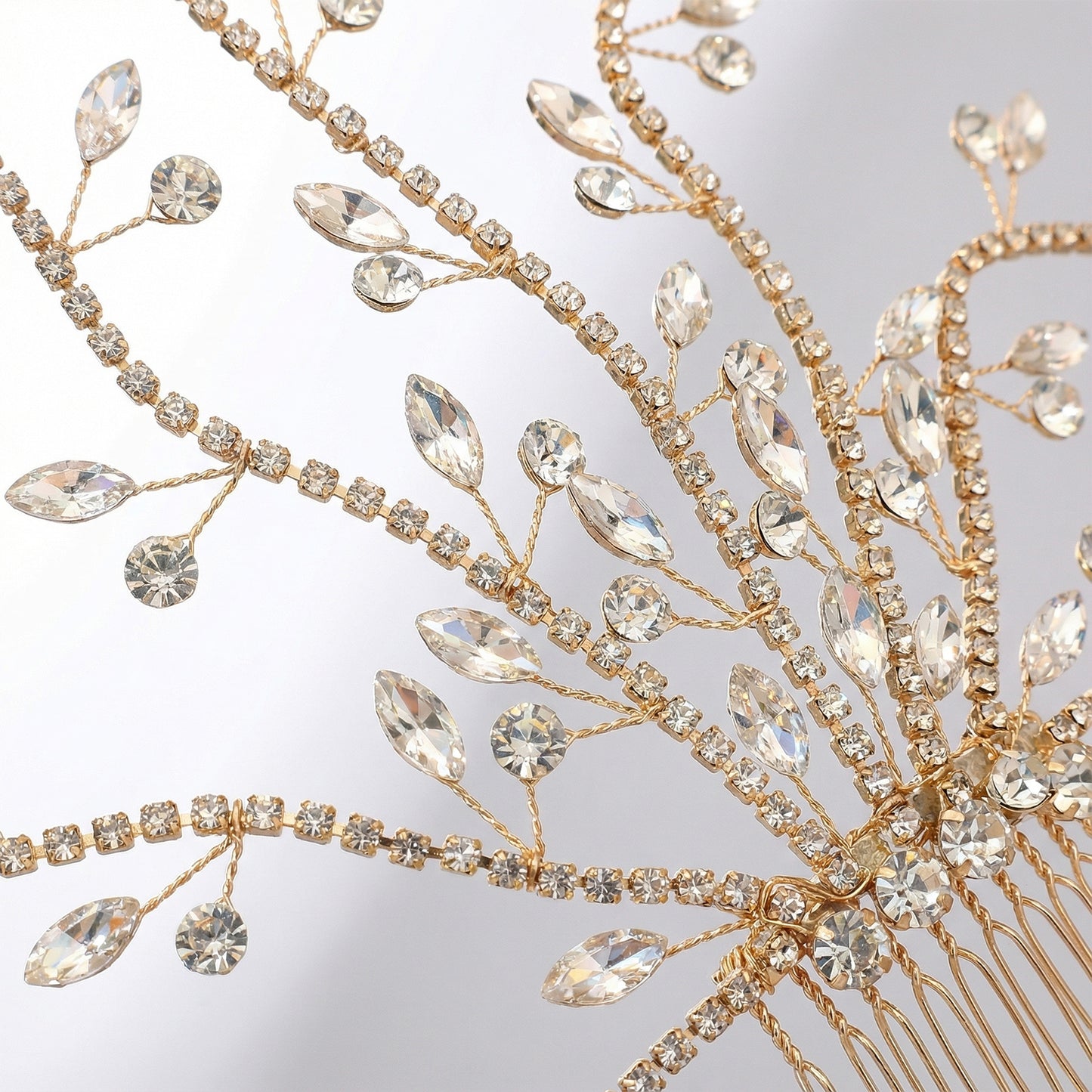 Bridella BHP481-G Gold Rhinestone Tiara