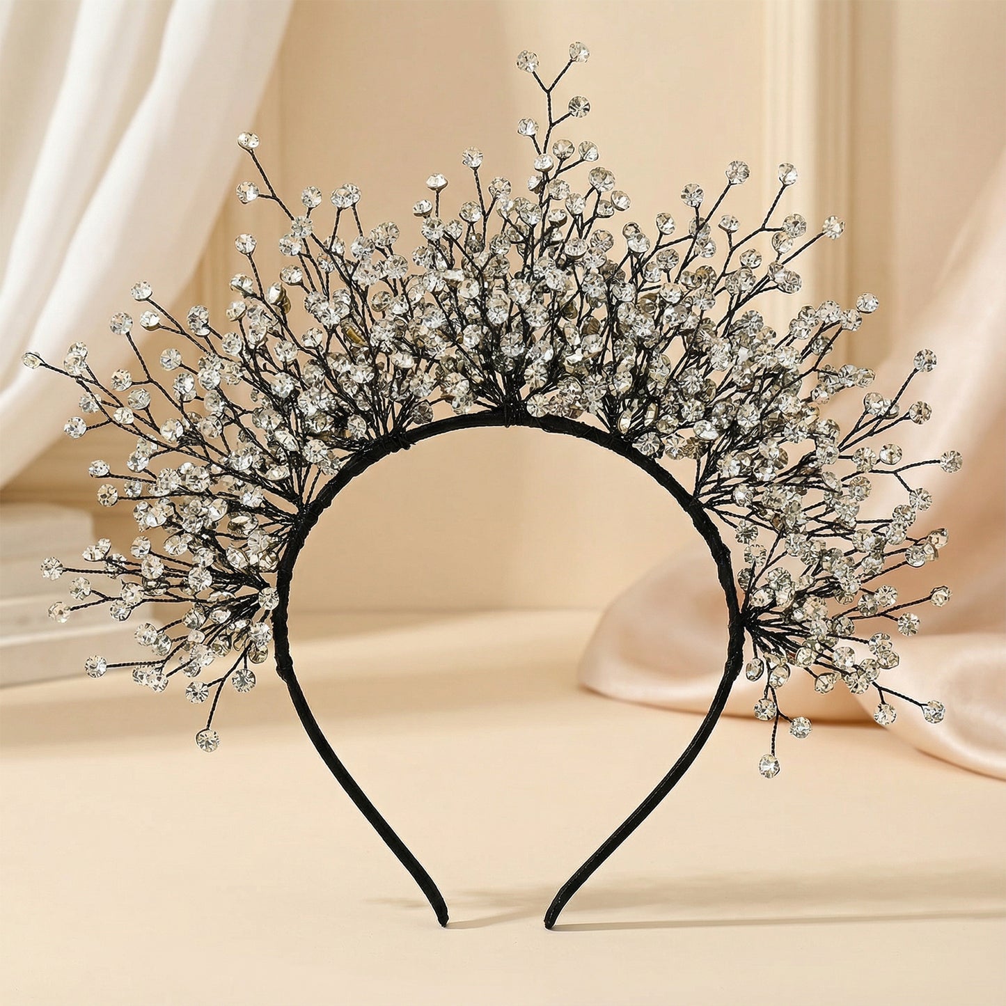 Bridella BHP193 Black Rhinestone Crown